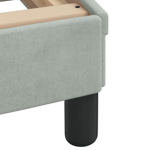 Bed Frame Light Grey Velvet Queen Bed Frame Rectangular Bed