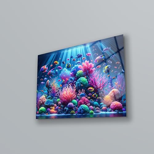 Sea Creatures Tempered Glass Wall Art 47.2"x70.8"