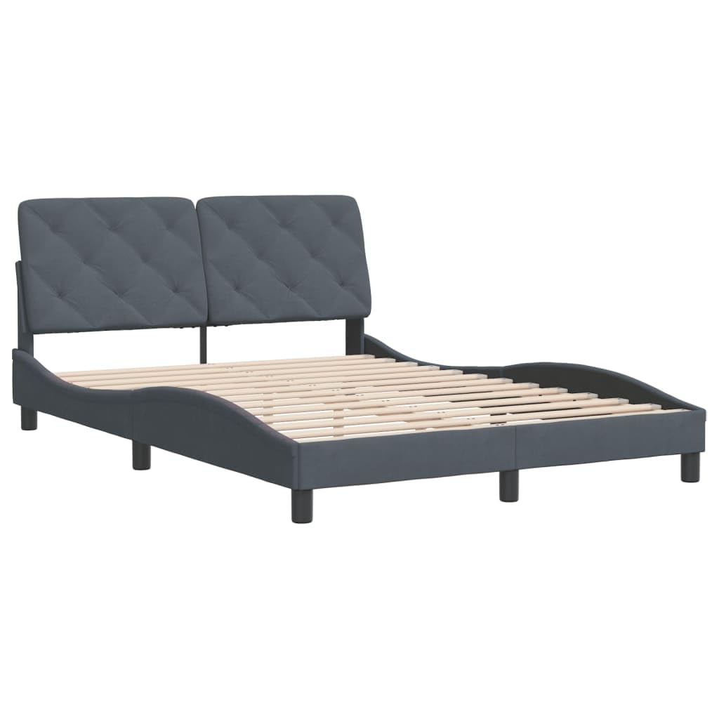 Bed Frame Light Grey Velvet Queen Bed Frame Rectangular Bed