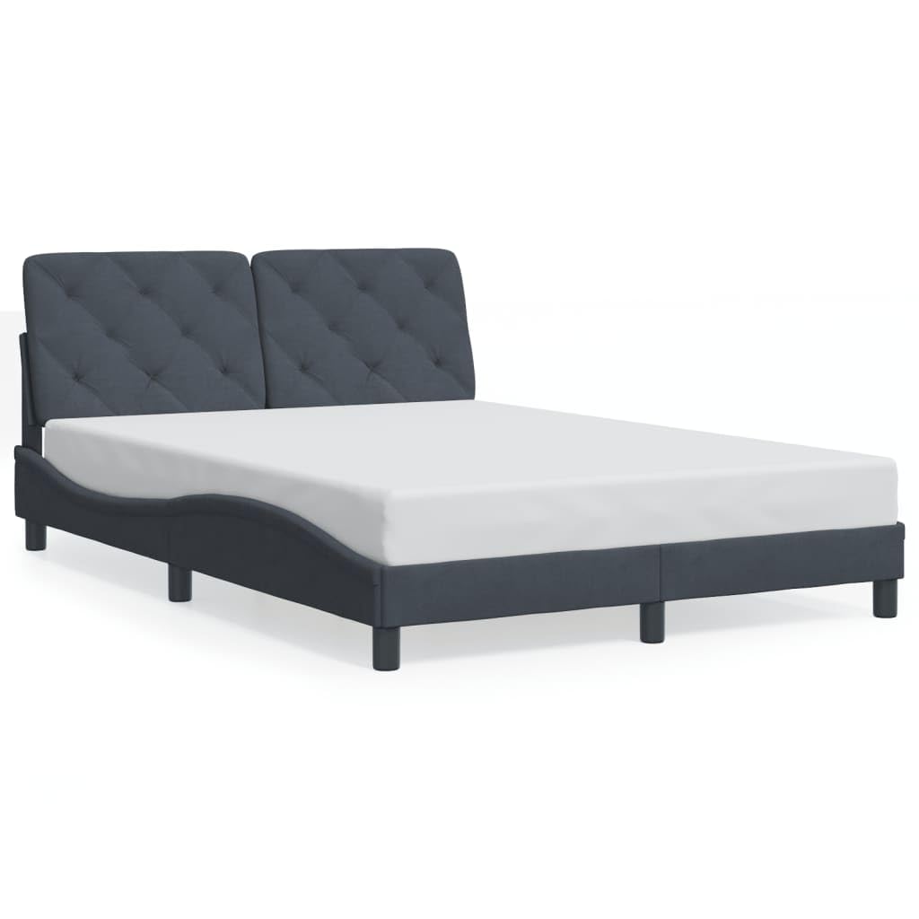 Bed Frame Light Grey Velvet Queen Bed Frame Rectangular Bed