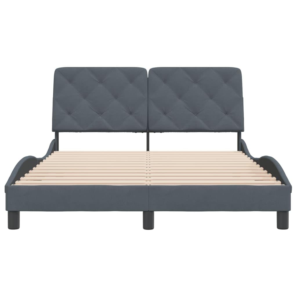 Bed Frame Light Grey Velvet Queen Bed Frame Rectangular Bed