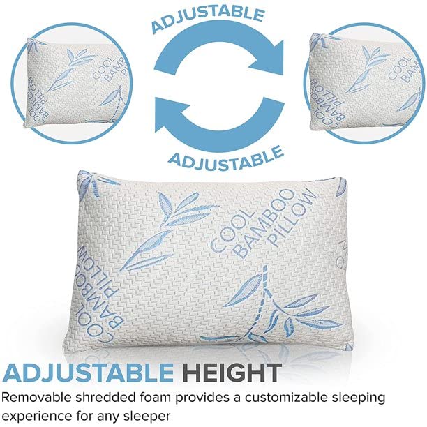 2-Pack King Bamboo Memory Foam Pillows