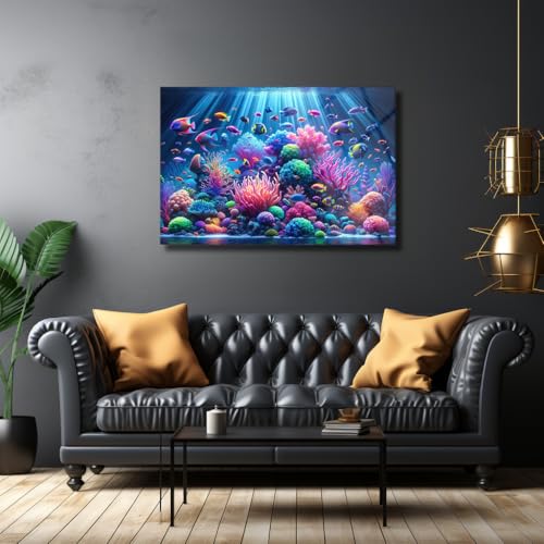 Sea Creatures Tempered Glass Wall Art 47.2"x70.8"