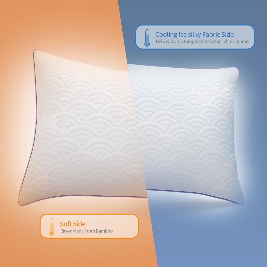 MOLCLCUY Memory Foam Pillows – Queen, 2 Pack