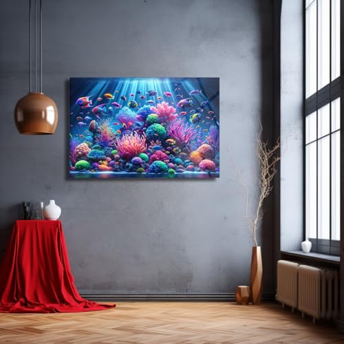 Sea Creatures Tempered Glass Wall Art 47.2"x70.8"