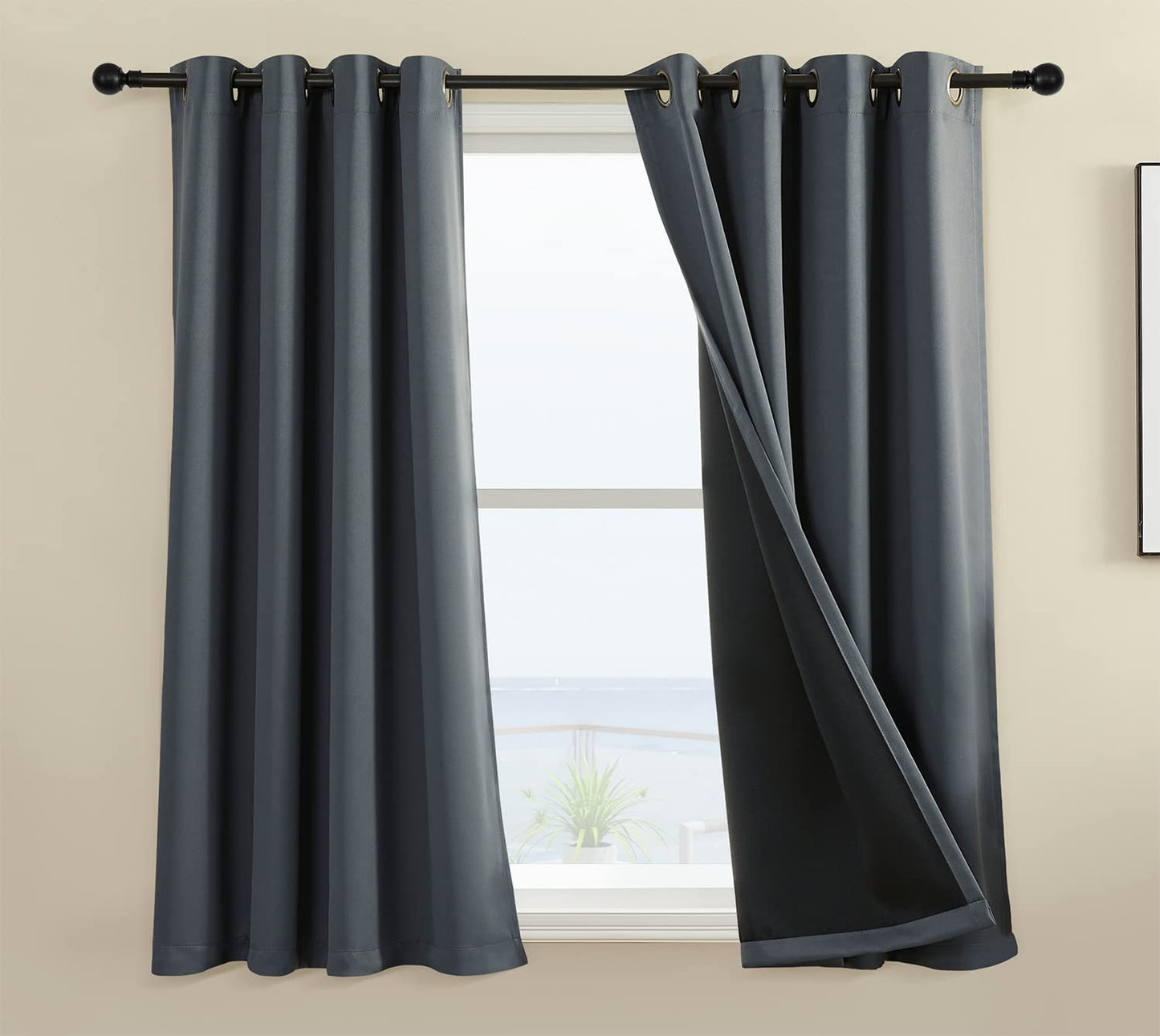 Rutterllow Blackout Curtains – 2 Panels, Dark Grey