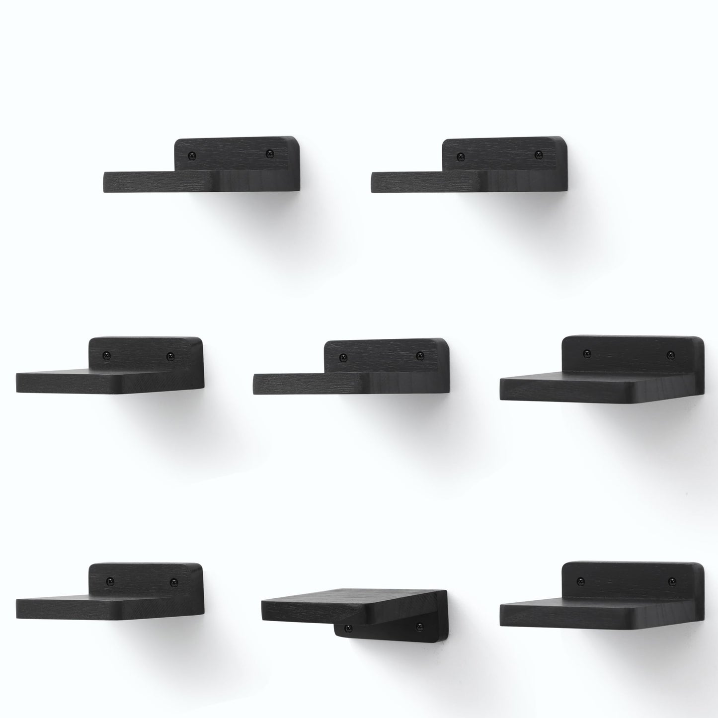 Small Floating Shelves 8-Pack, 4"x4", Rustic White