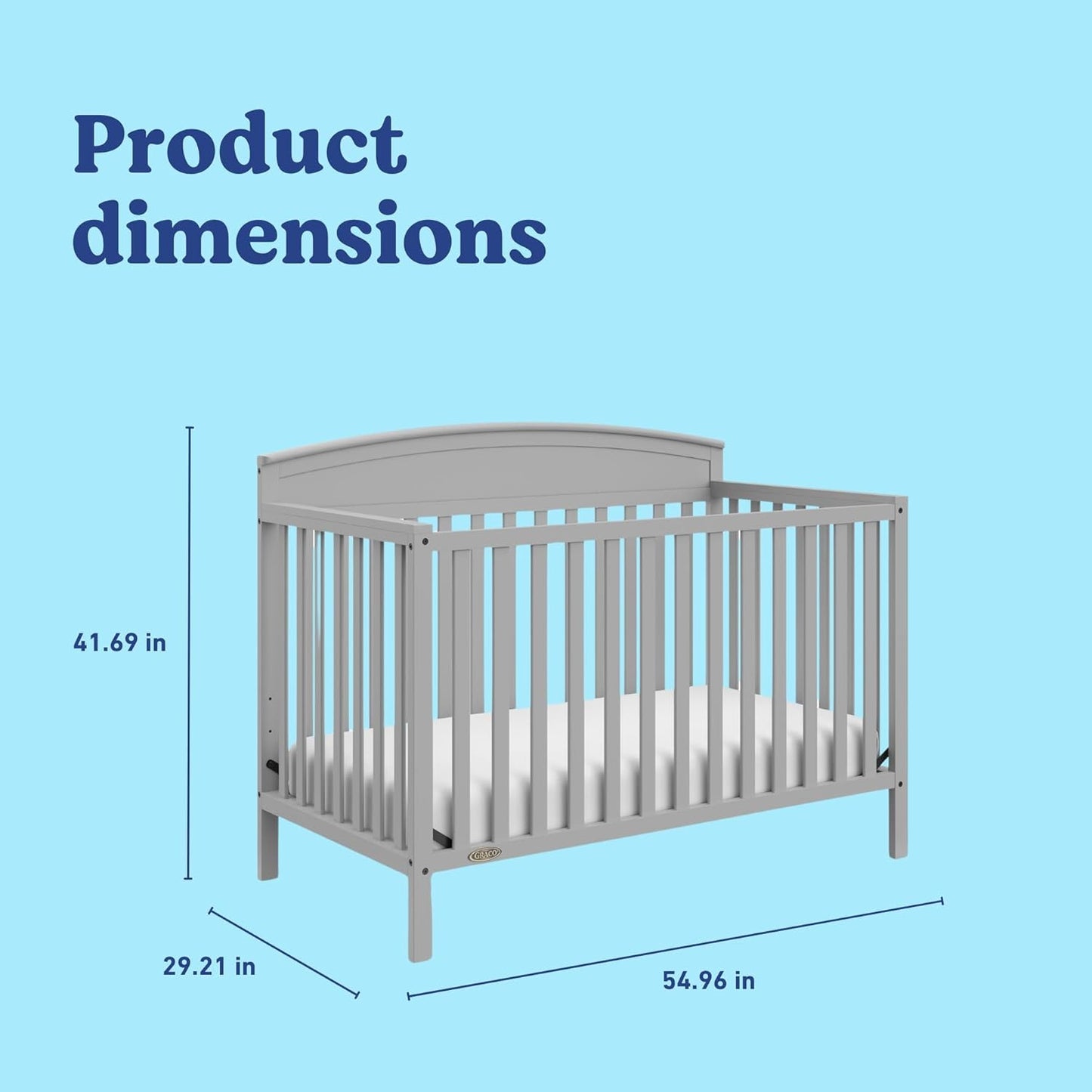 Graco Benton 5-in-1 Convertible Crib – Pebble Gray
