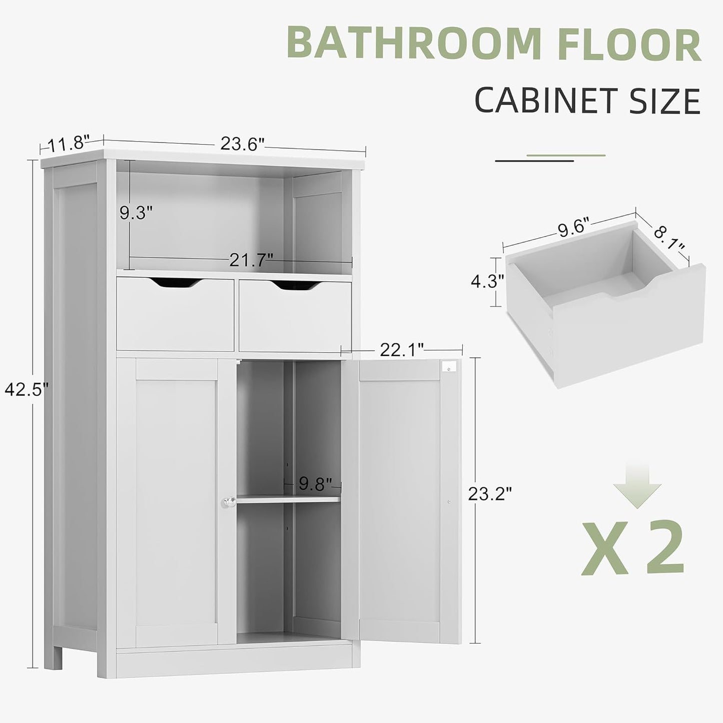 Shintenchi Floor Storage Cabinet – White