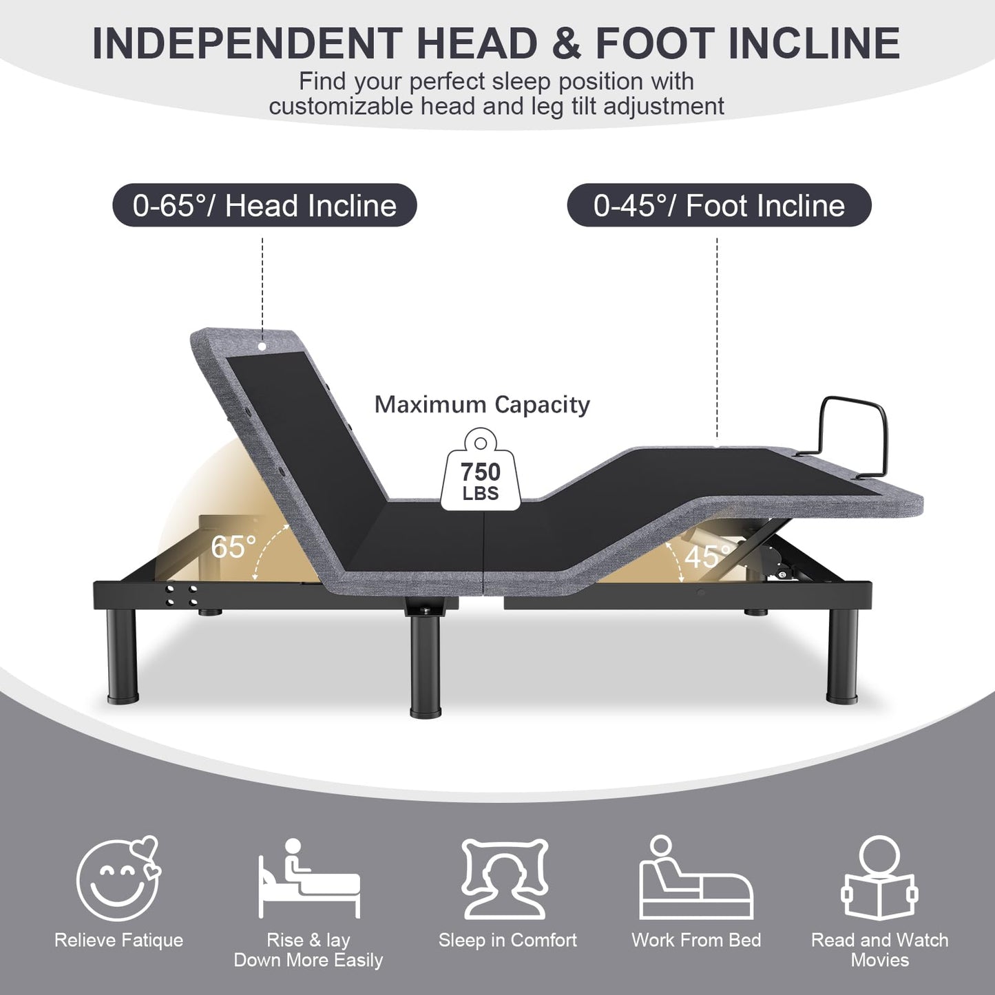 Vipbear Queen Adjustable Bed Frame