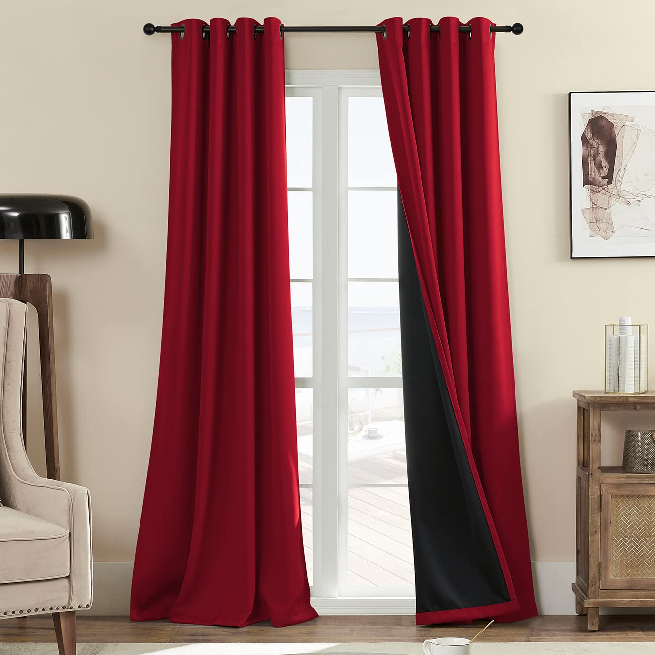 Rutterllow Blackout Curtains – 2 Panels, Dark Grey