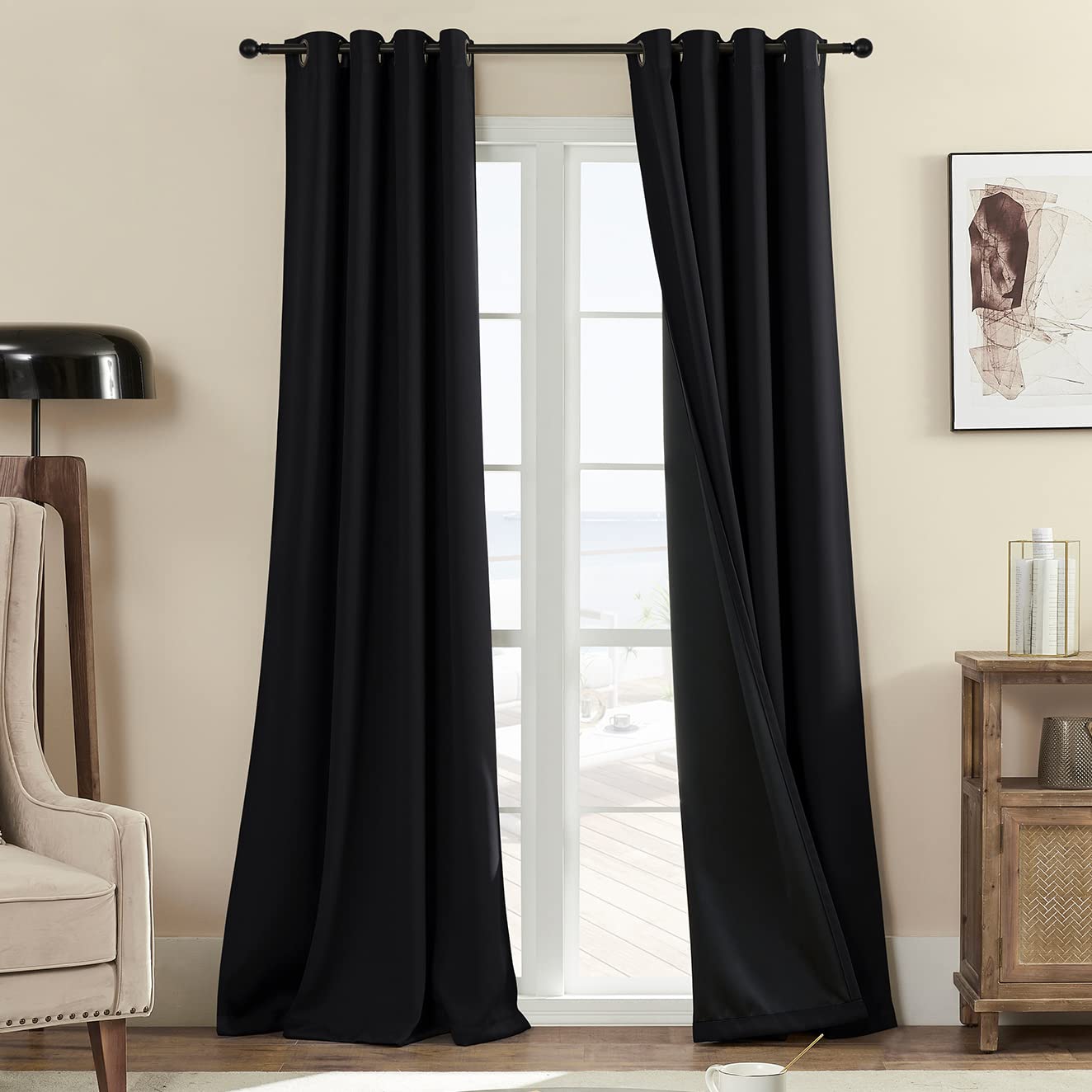 Rutterllow Blackout Curtains – 2 Panels, Dark Grey