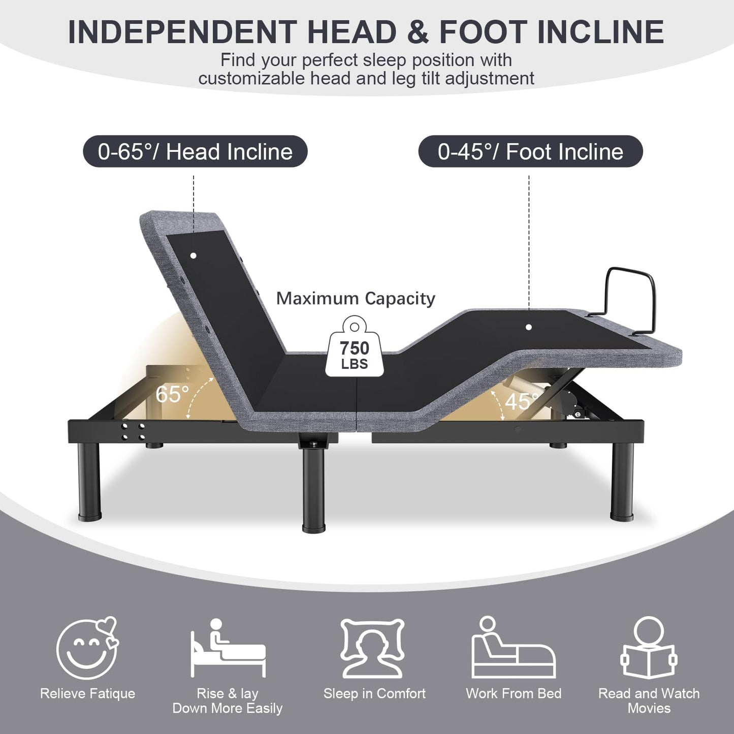 Vipbear Queen Adjustable Bed Frame