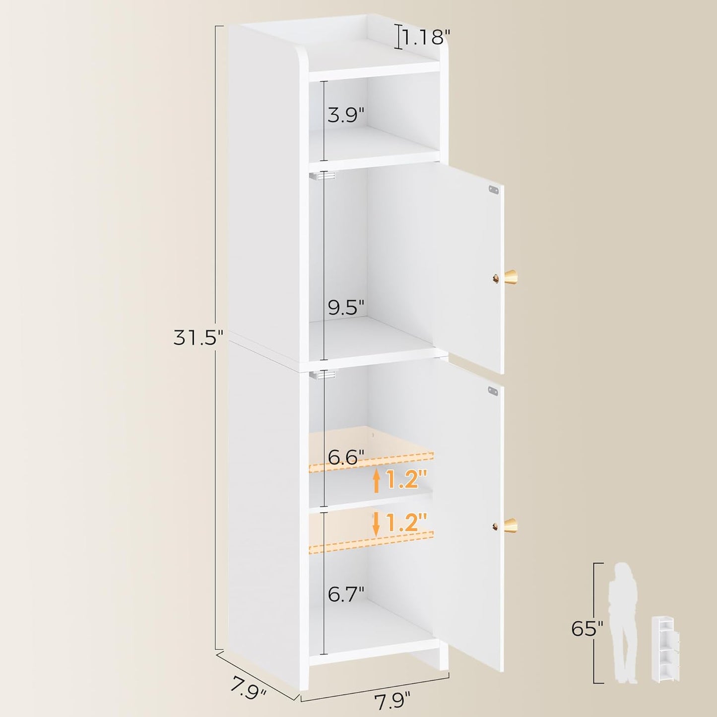 BEWISHOME Bathroom Cabinet – White