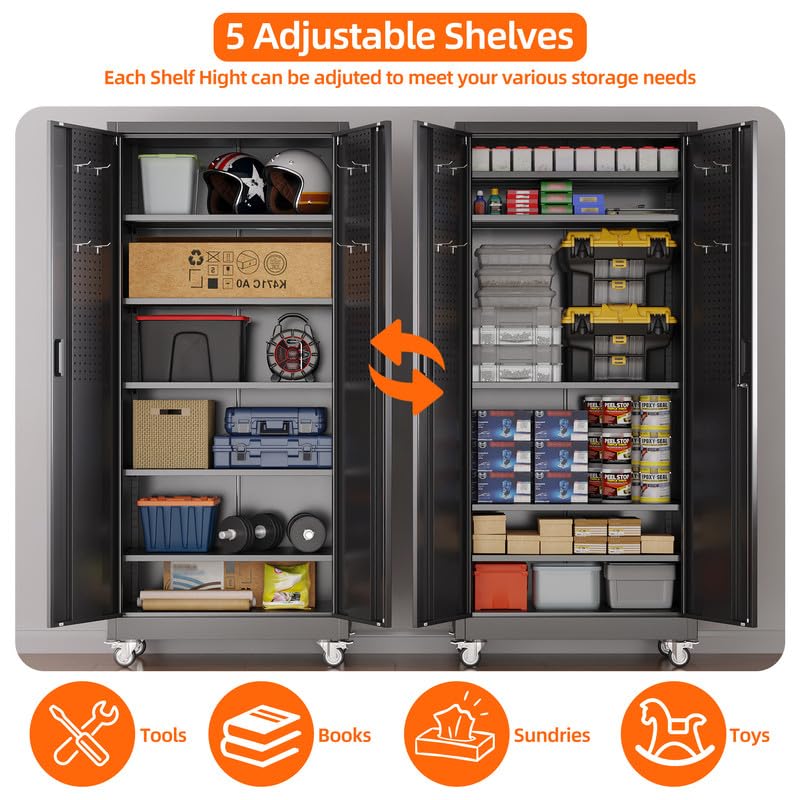 Aobabo Metal Garage Storage Cabinet – Black