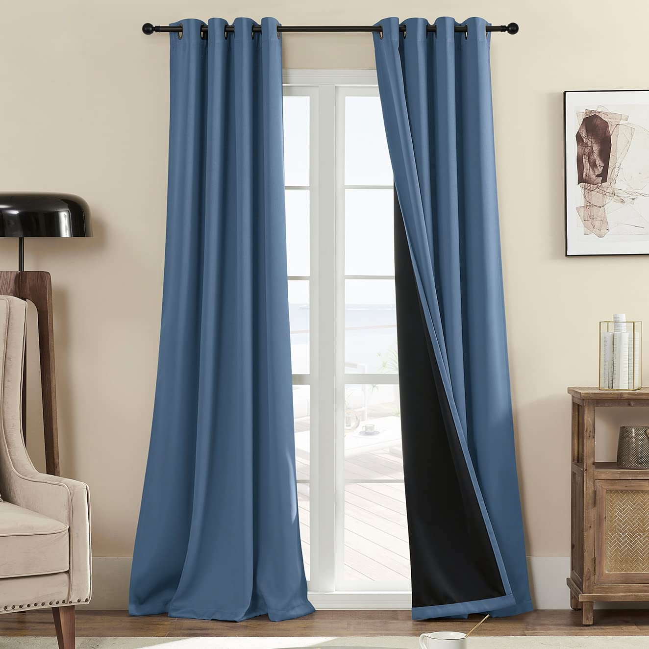 Rutterllow Blackout Curtains – 2 Panels, Dark Grey