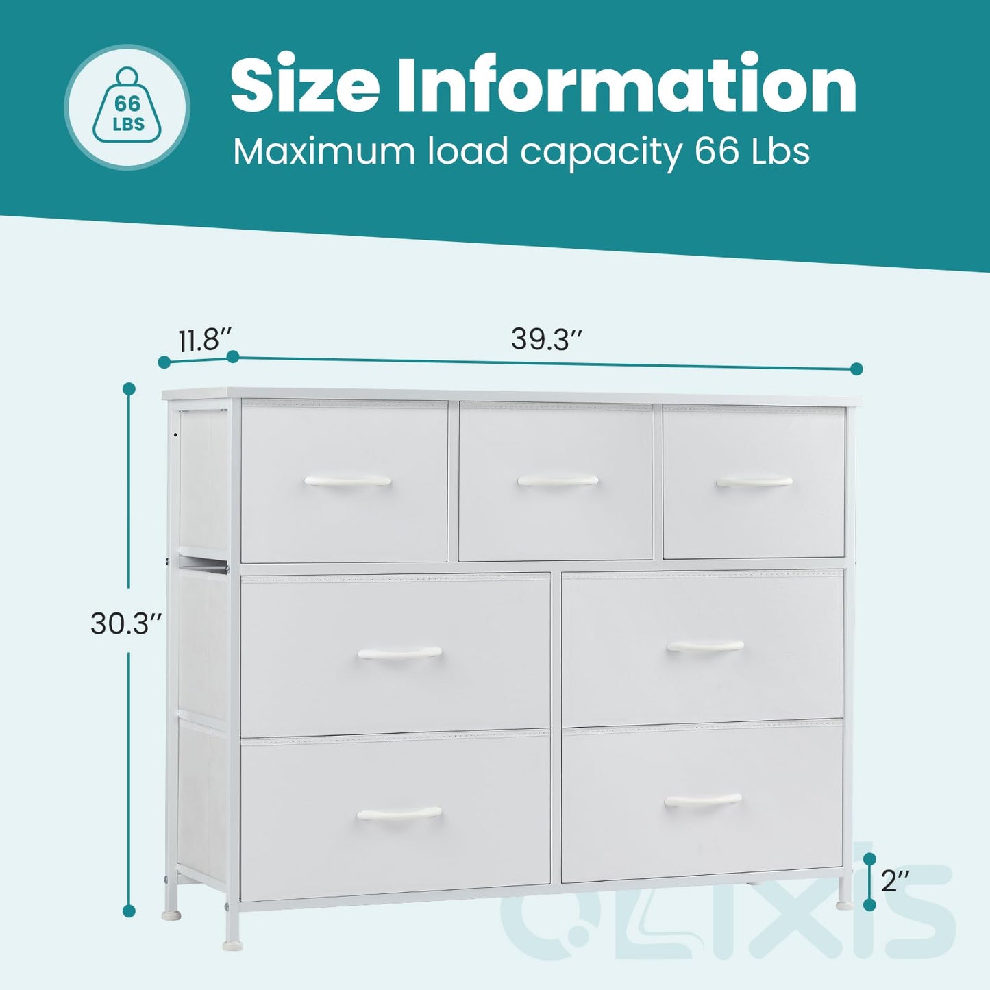 OLIXIS 5-Drawer Dresser, Black