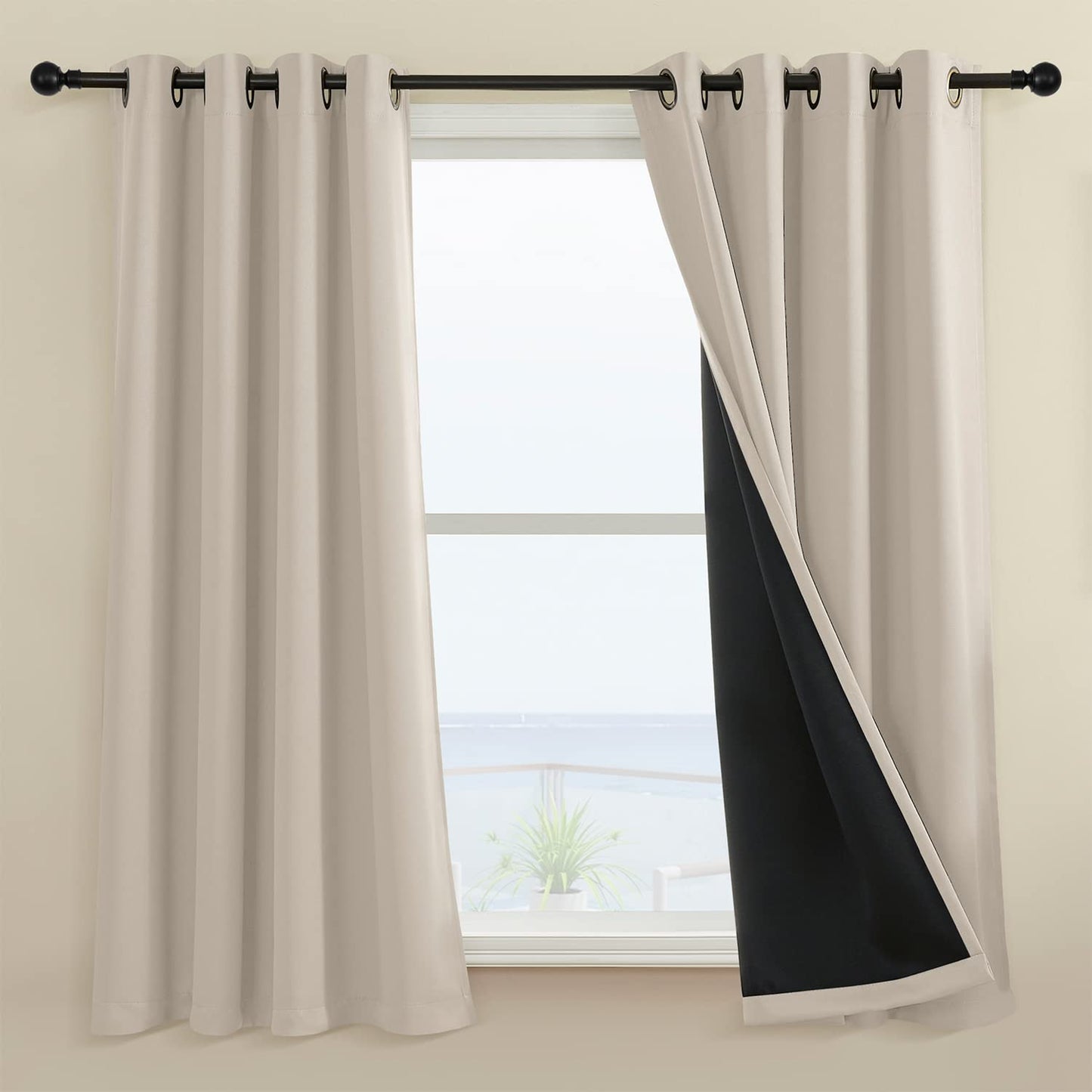 Rutterllow Blackout Curtains – 2 Panels, Dark Grey
