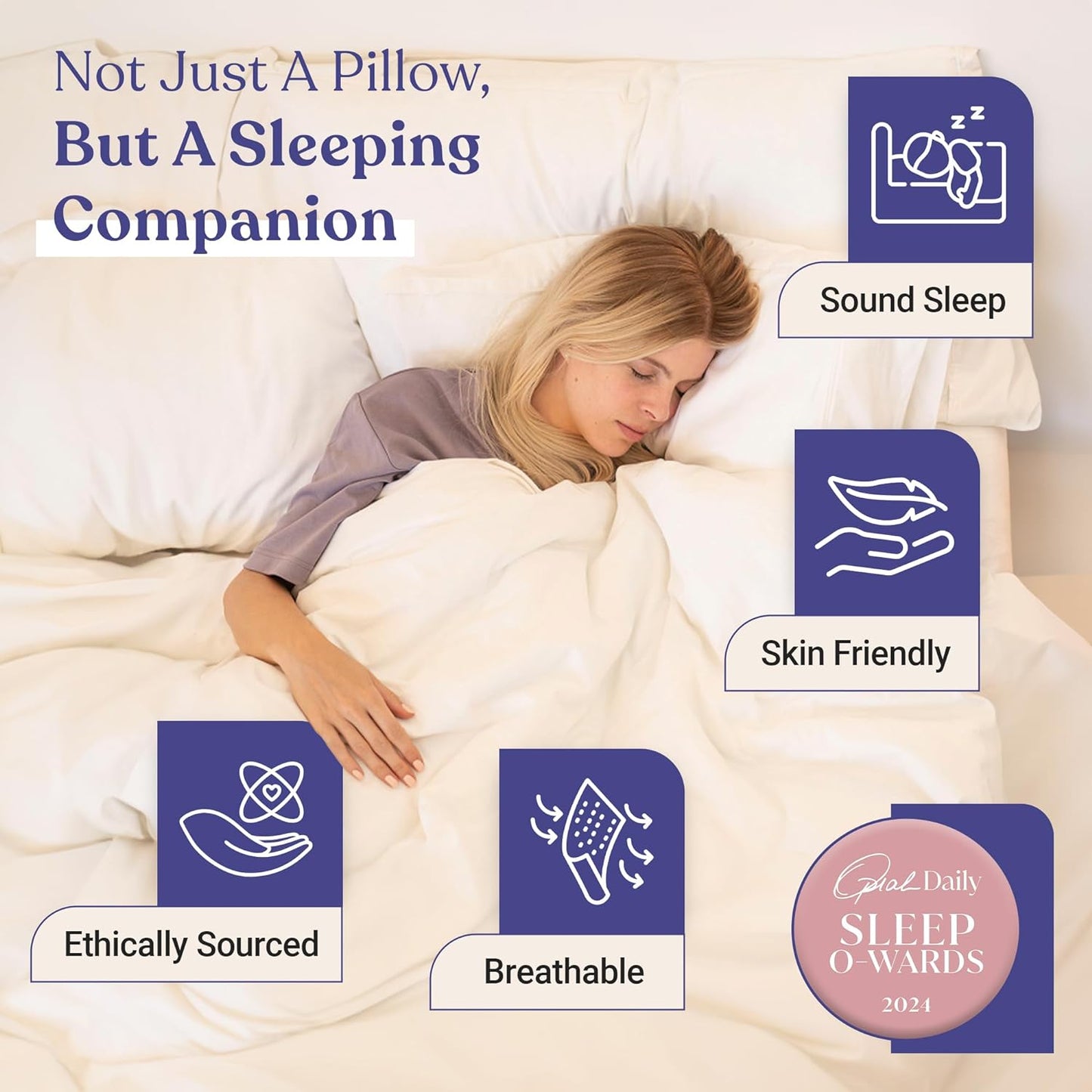 FluffCo Zen Fluff Down King Pillow – 1 Pack