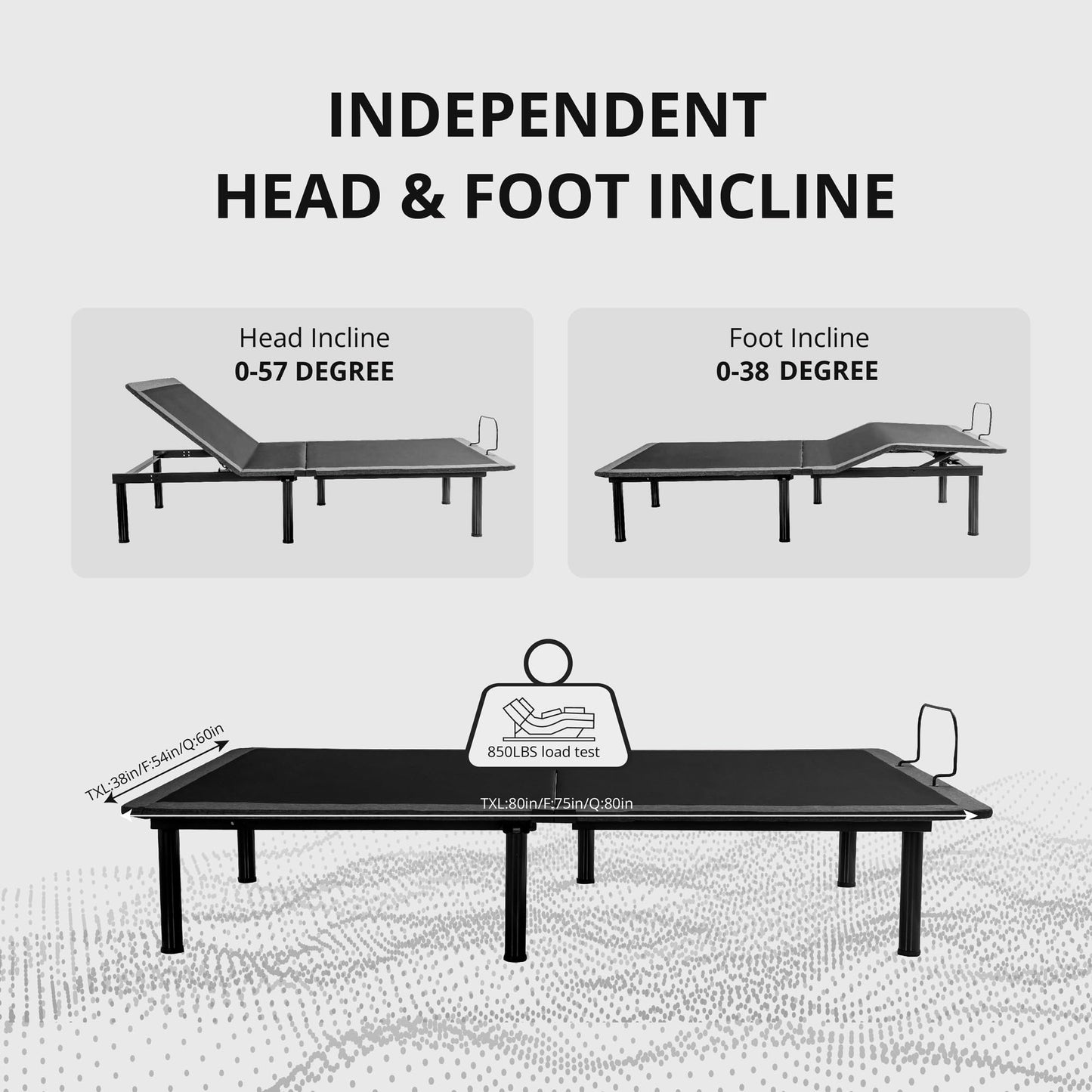 EGOHOME Split King Adjustable Bed