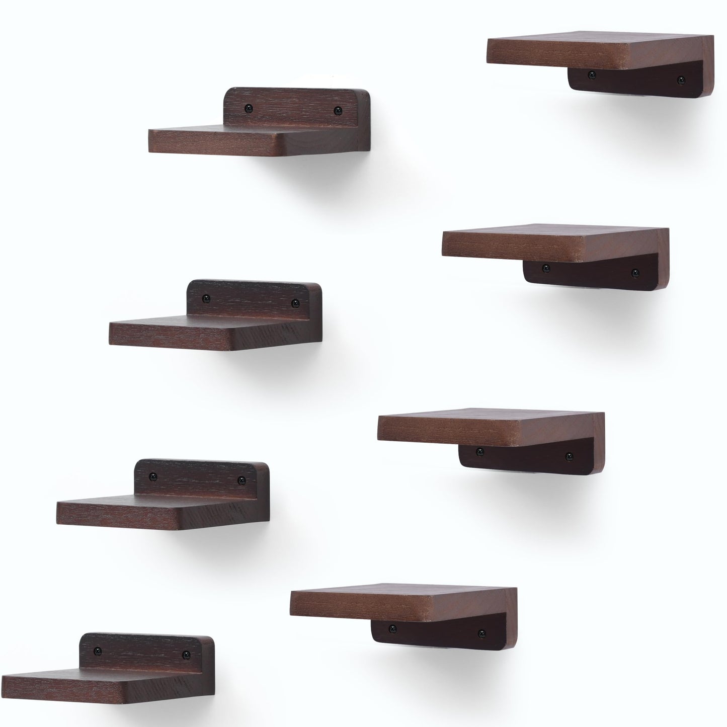 Small Floating Shelves 8-Pack, 4"x4", Rustic White