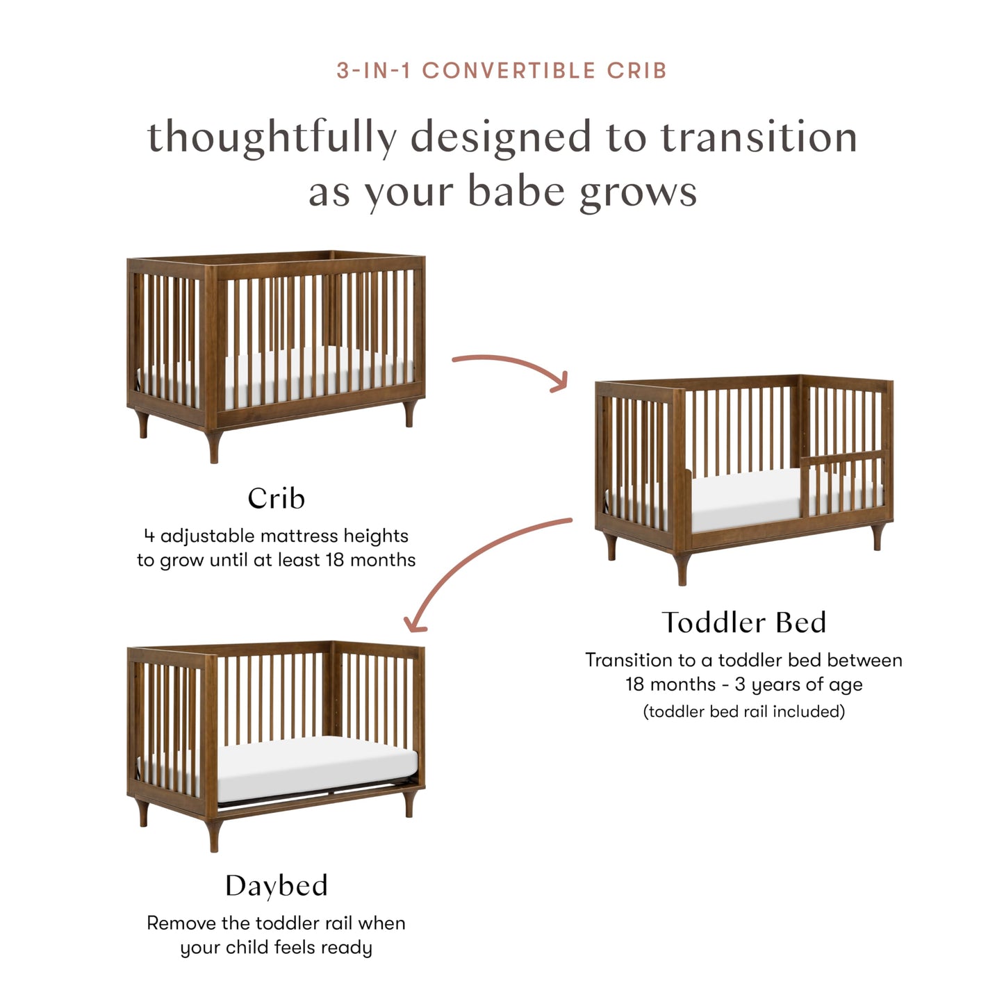 Babyletto Lolly 3-in-1 Crib – Canyon/Washed Natural