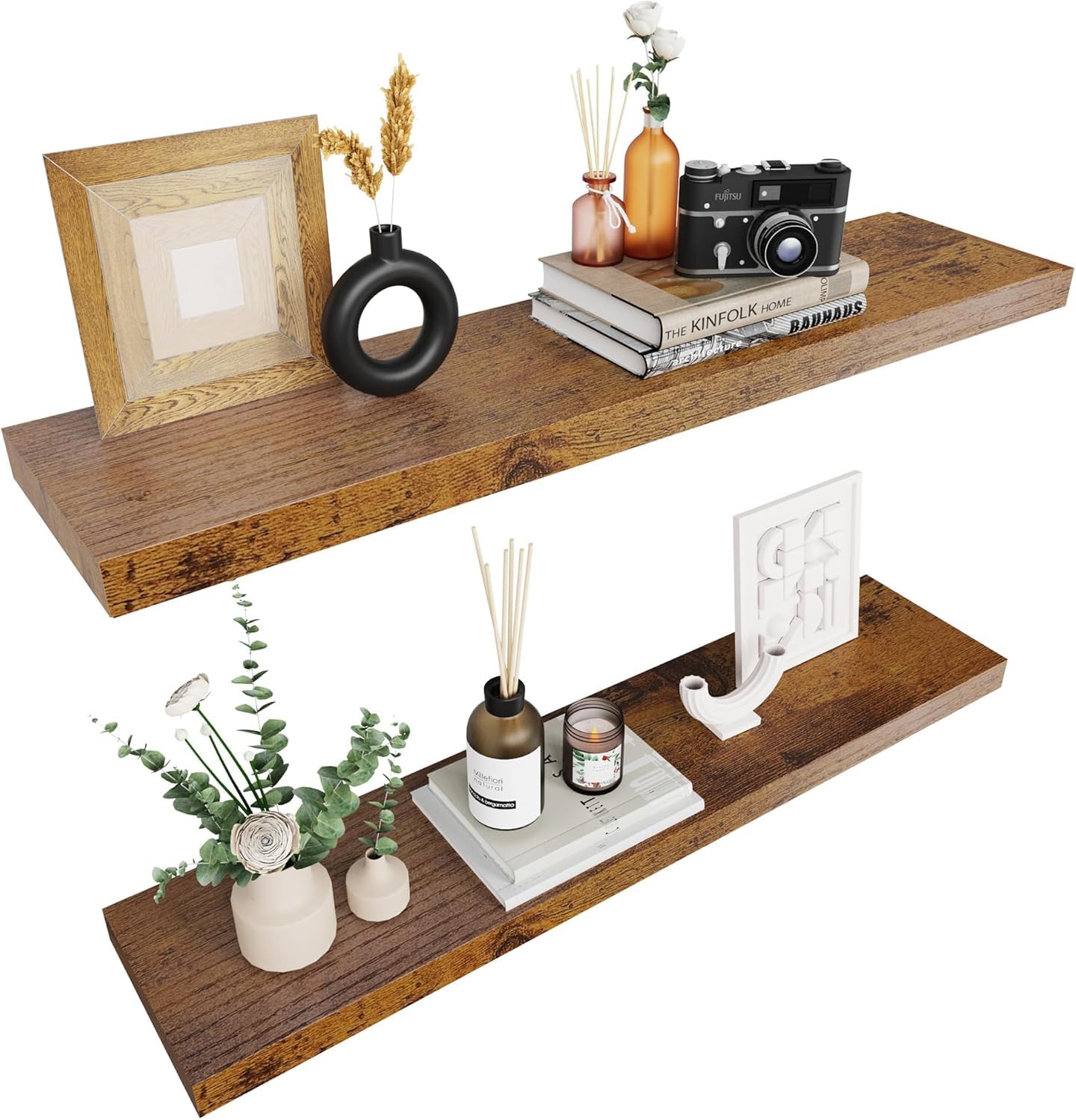 Colima 36" Brown Floating Shelves, 3-Pack