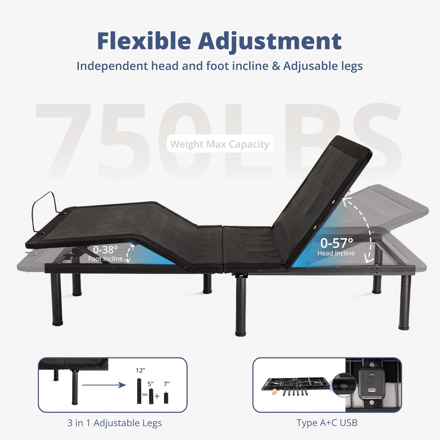 Split King Adjustable Bed with Mattress