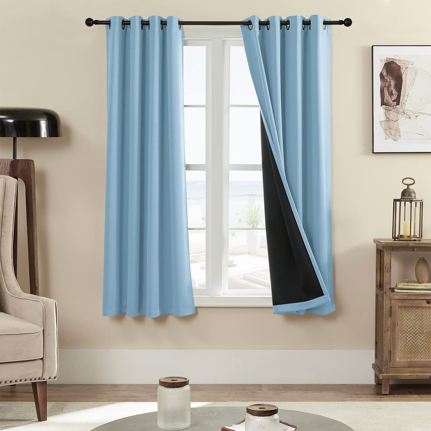 Rutterllow Blackout Curtains – 2 Panels, Dark Grey