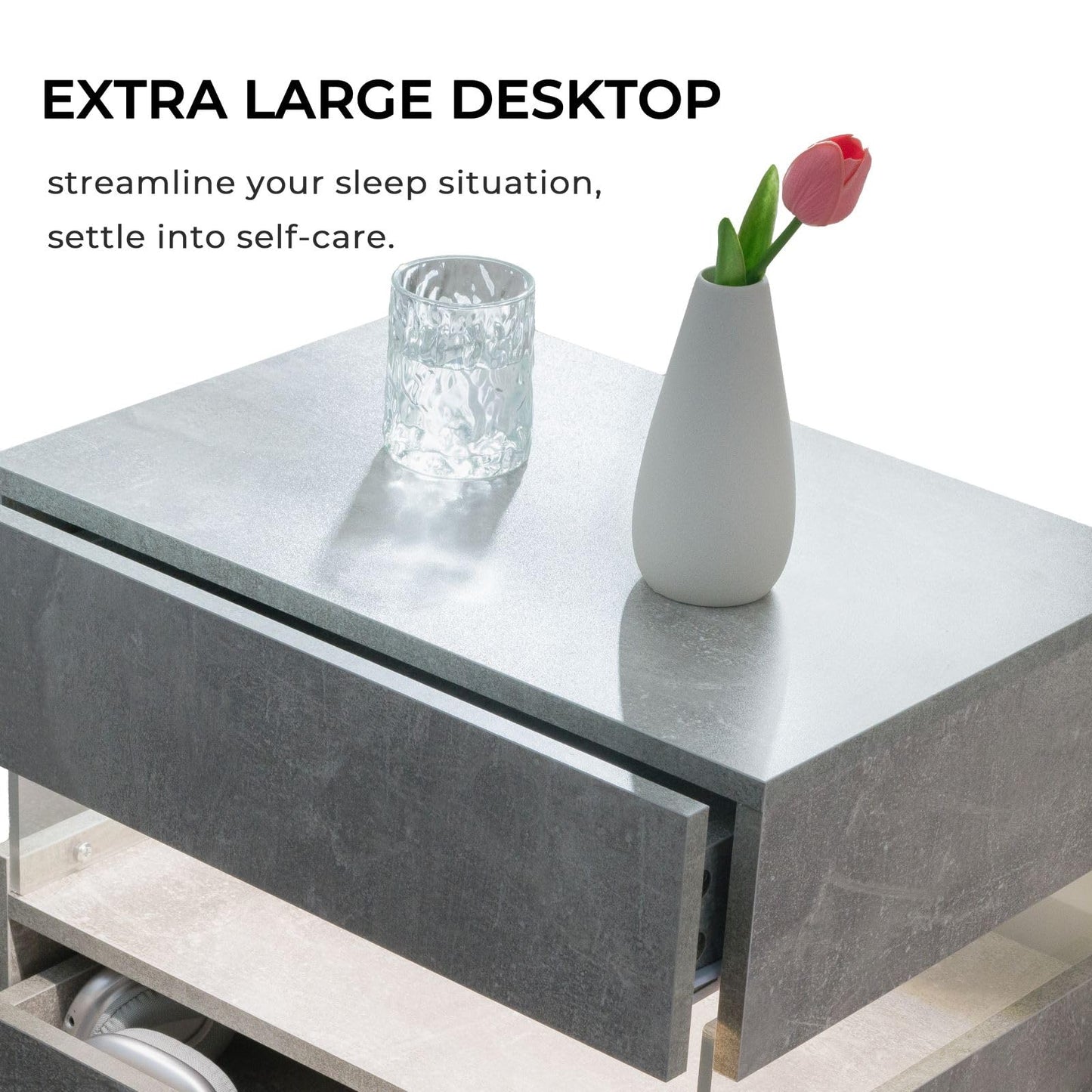 White LED Nightstand Set – 2 Pack