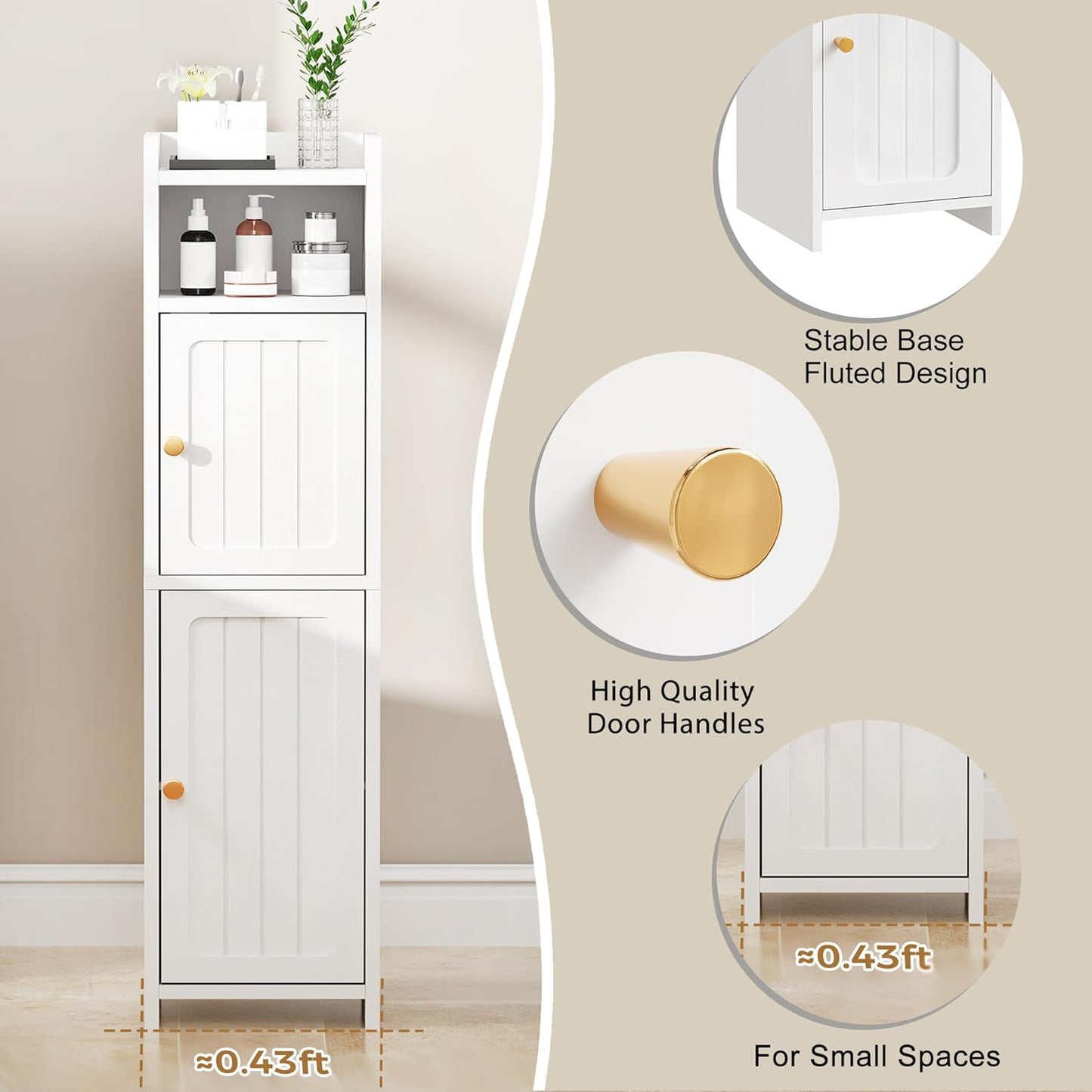 BEWISHOME Bathroom Cabinet – White