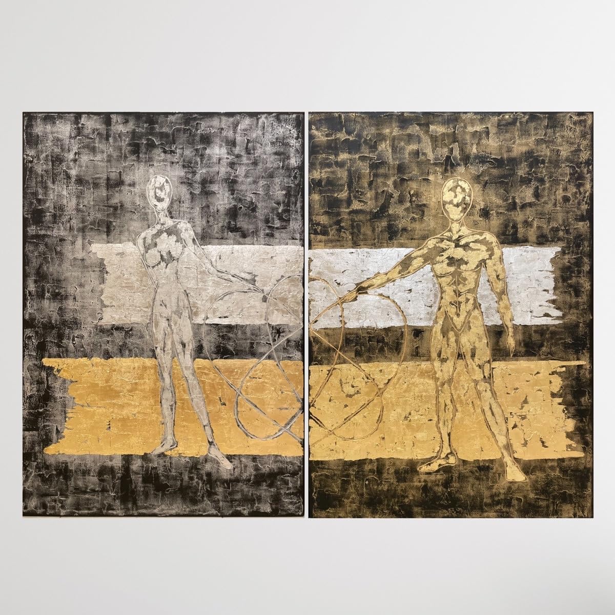 Two Diptych Mixed Media 55"x39"