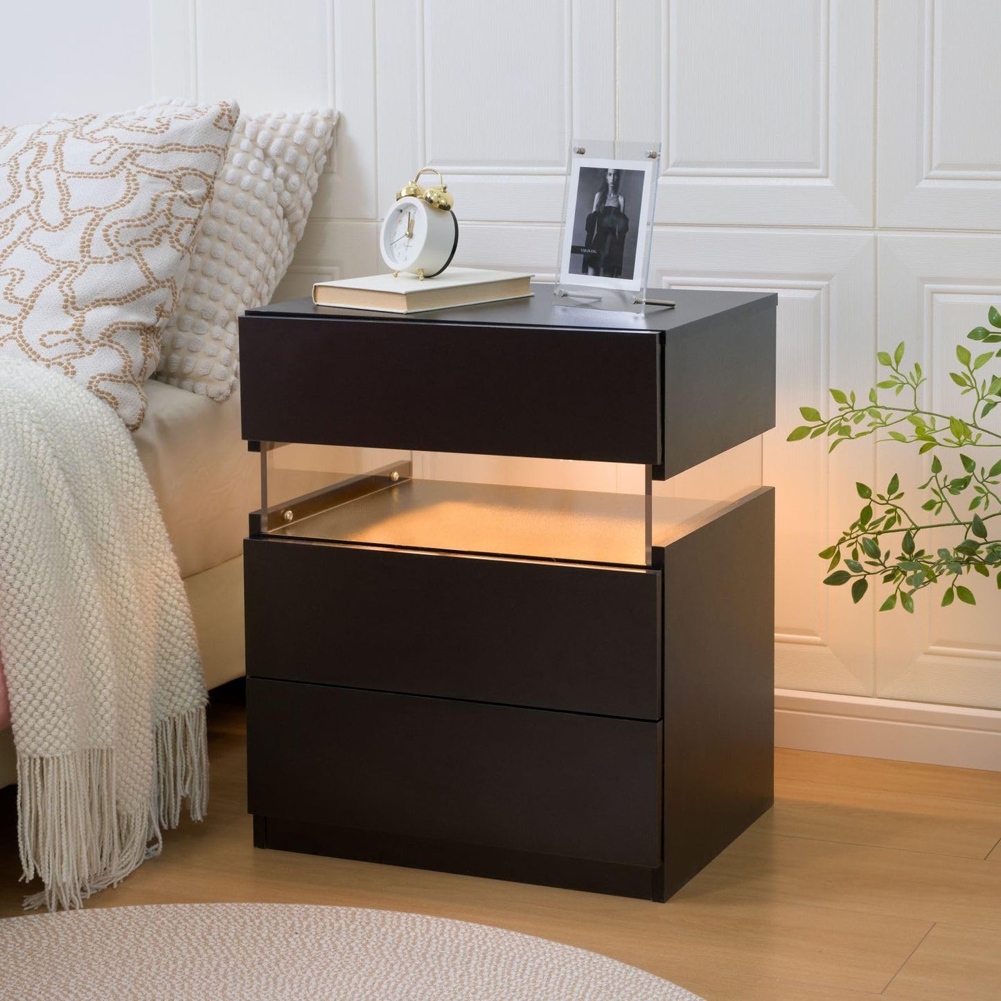 White LED Nightstand Set – 2 Pack