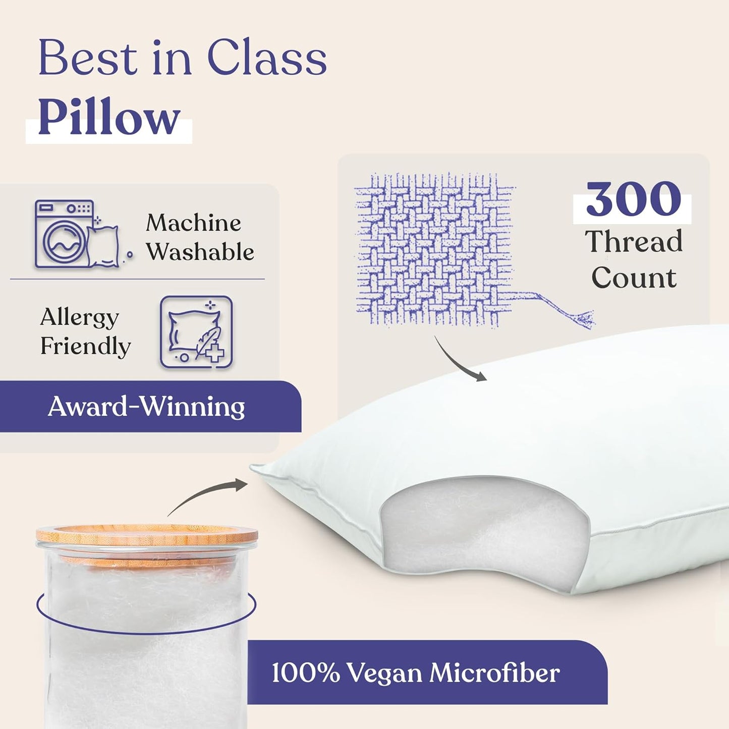 FluffCo Zen Fluff Down King Pillow – 1 Pack