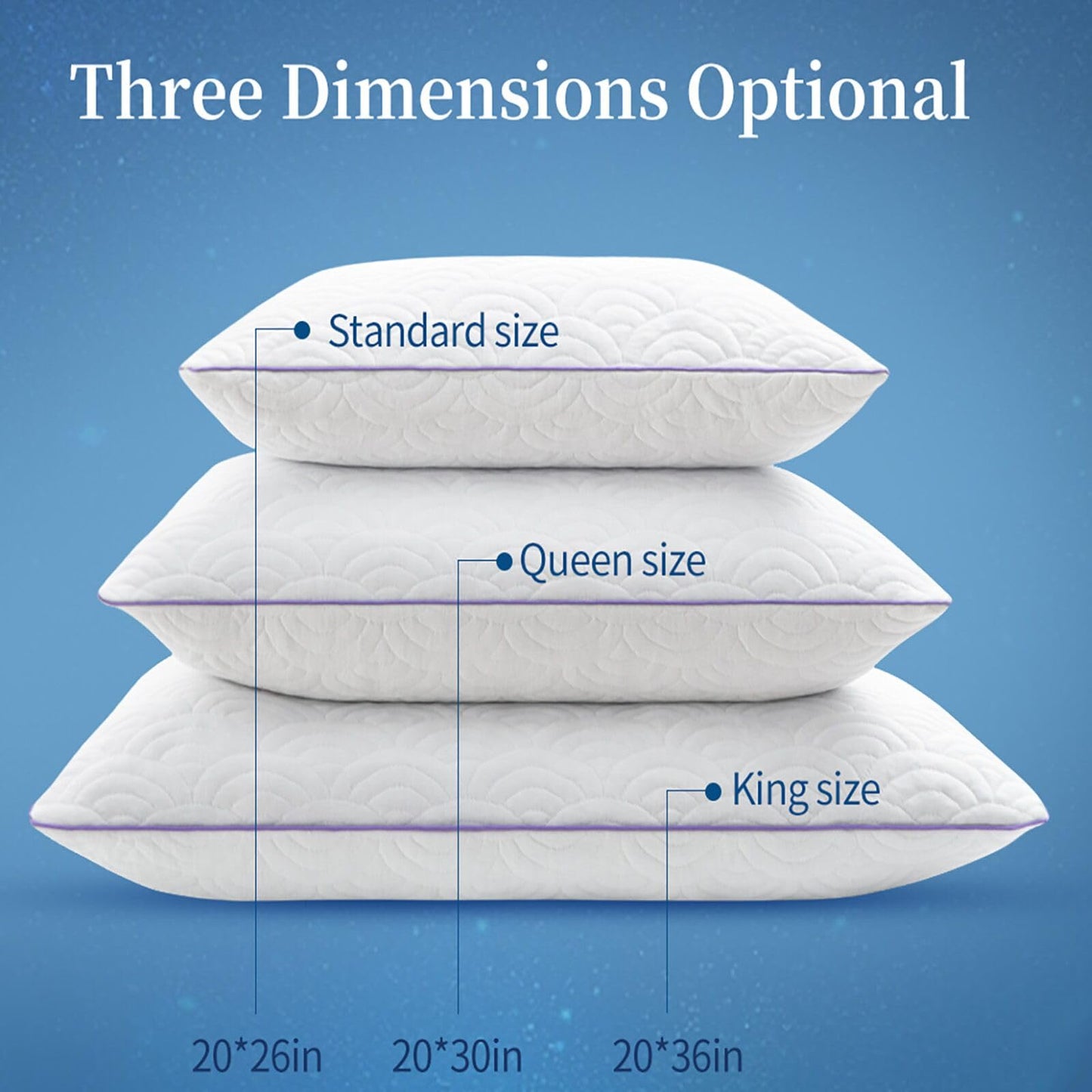 MOLCLCUY Memory Foam Pillows – Queen, 2 Pack