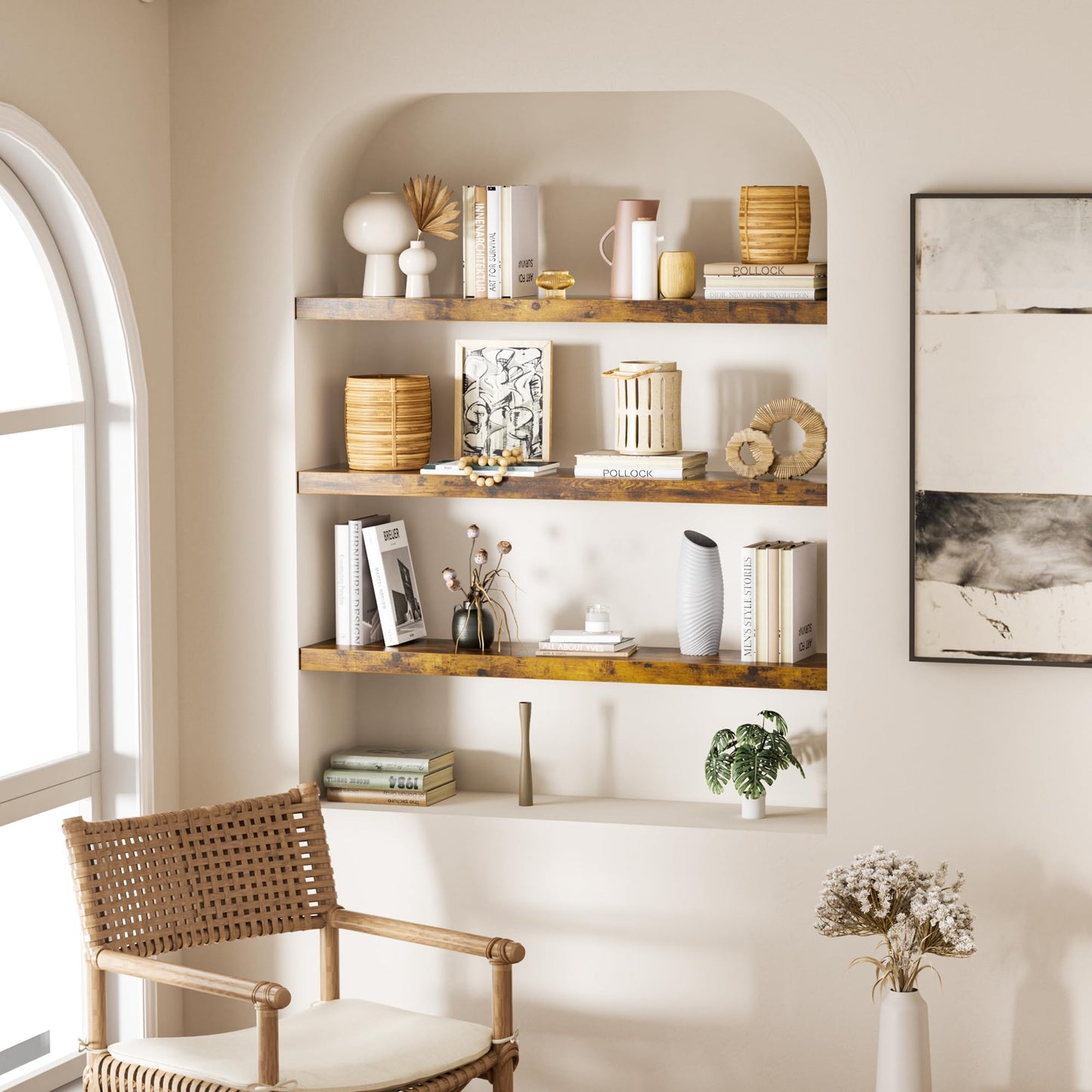 Colima 36" Brown Floating Shelves, 3-Pack