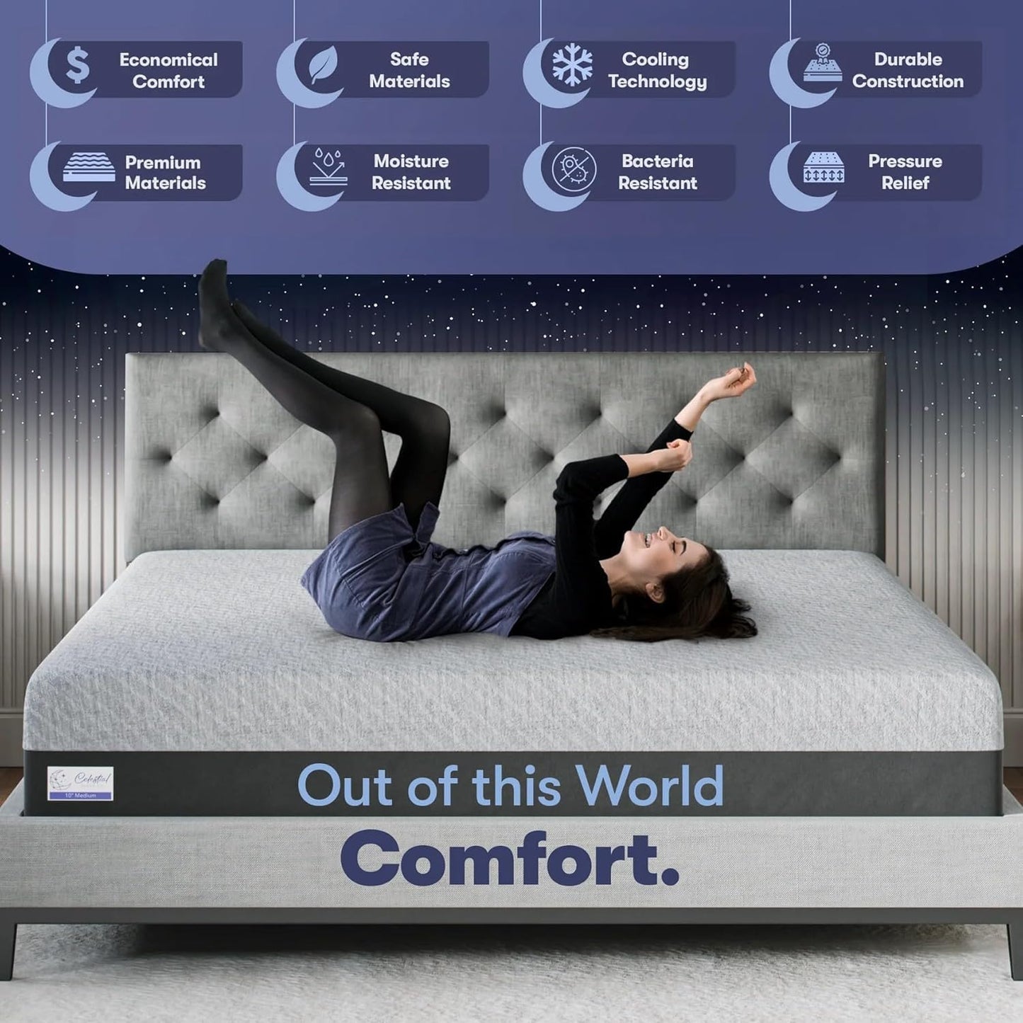Gel Memory Foam Mattress – Twin, 12" Soft