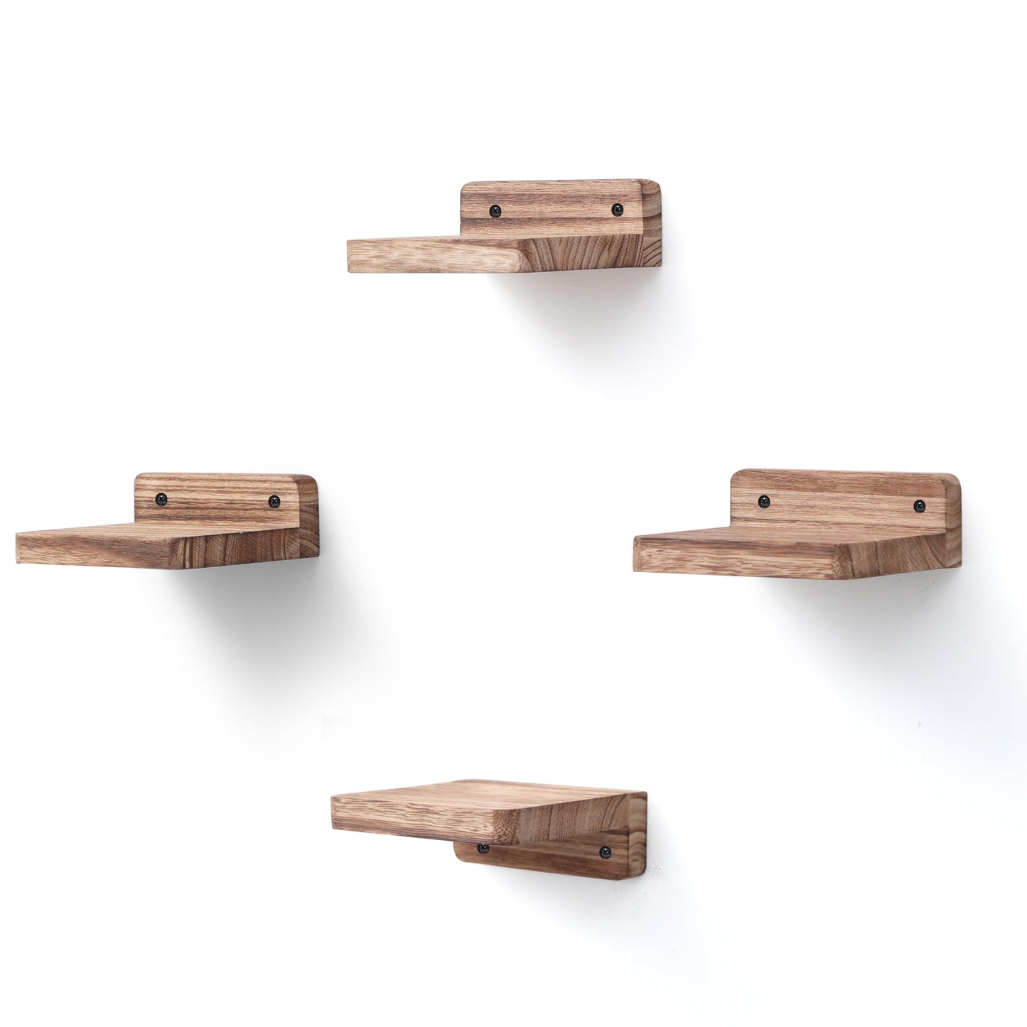 Small Floating Shelves 8-Pack, 4"x4", Rustic White