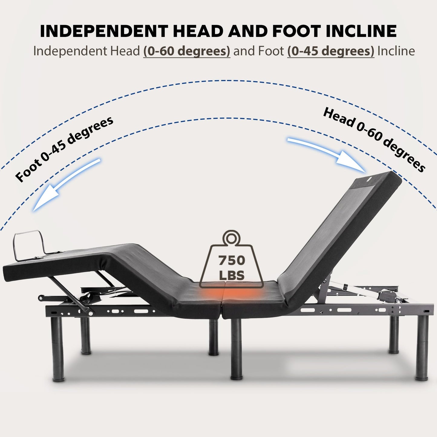 EGOHOME Split King Adjustable Bed