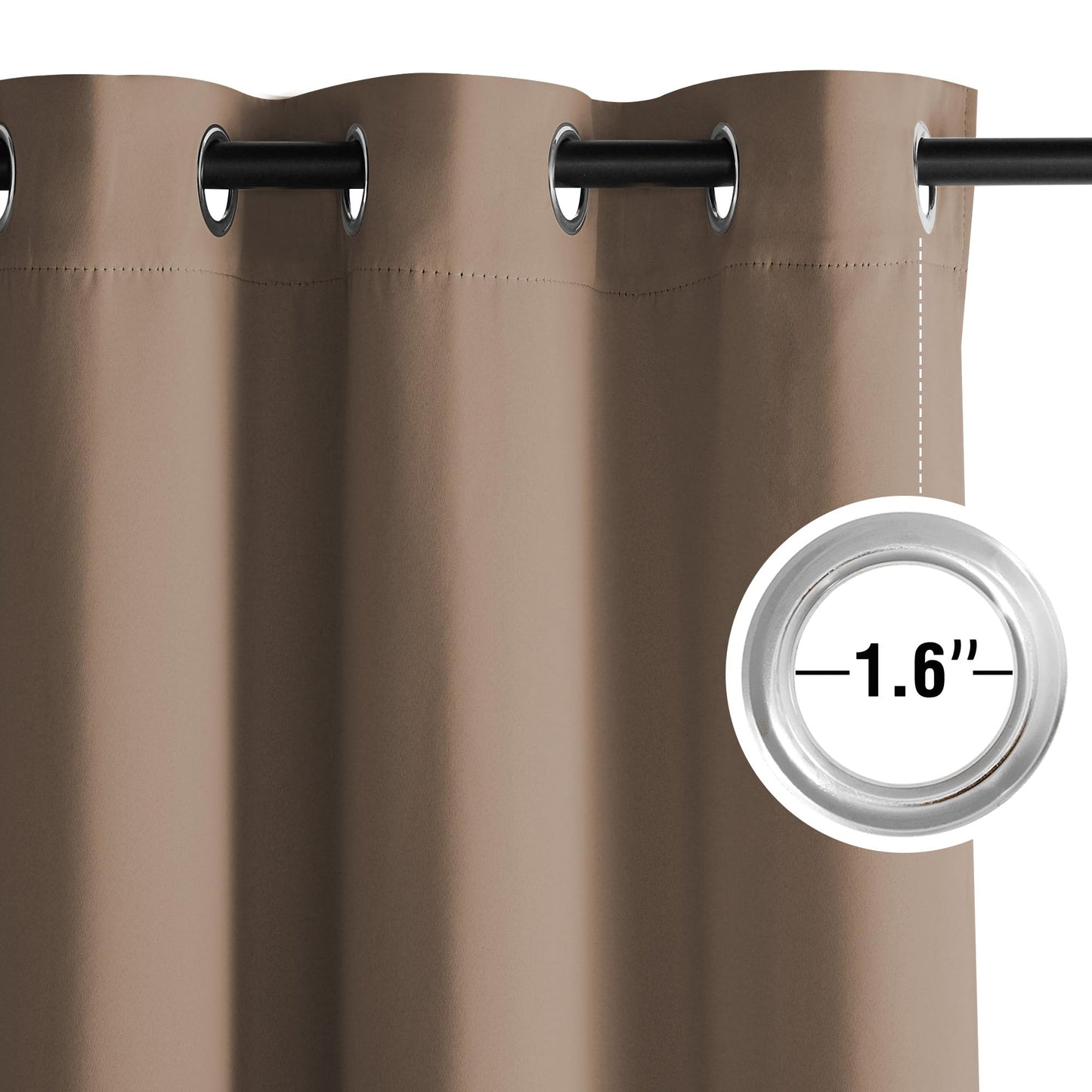 NICETOWN Blackout Curtains – 2 Panels, Grey, 63"