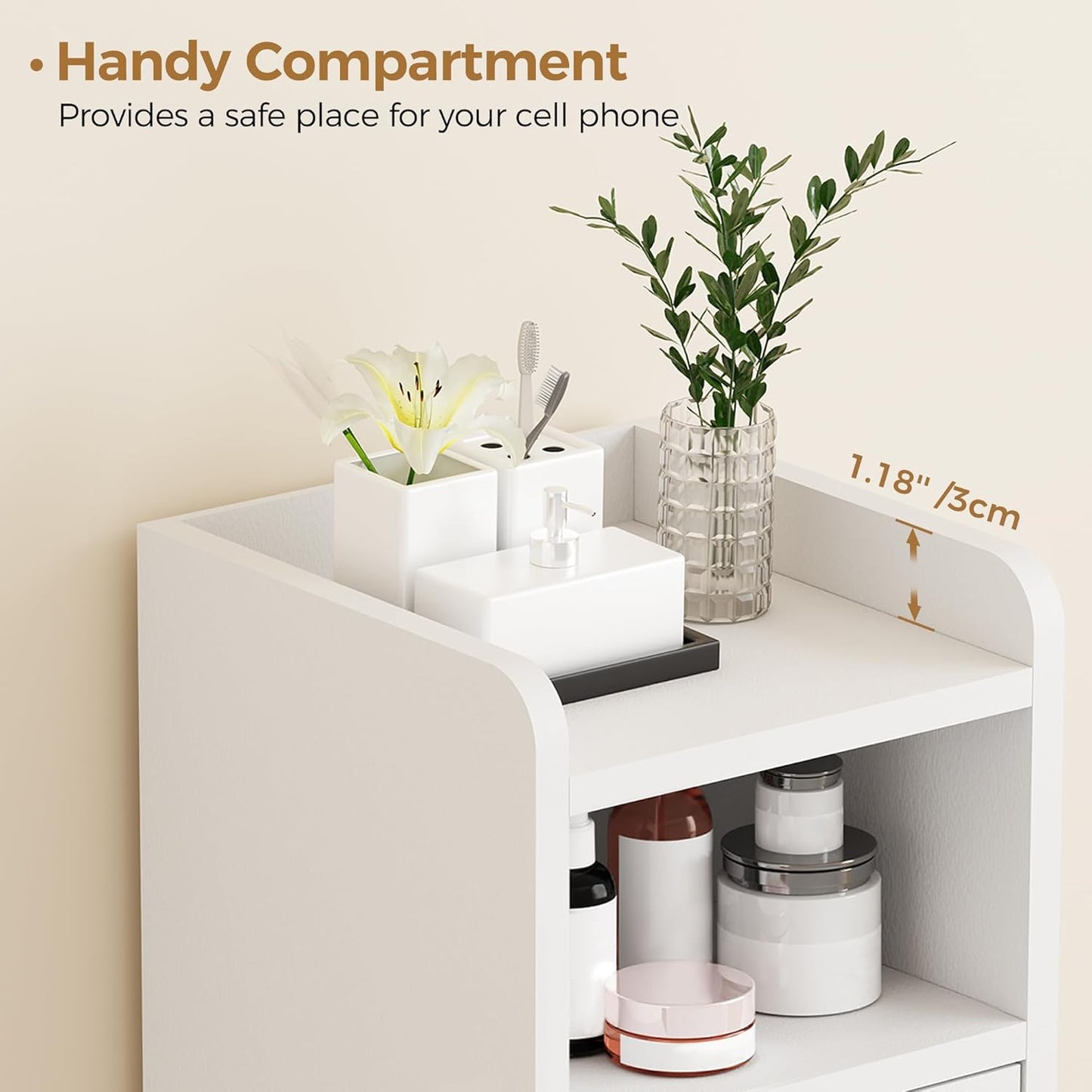 BEWISHOME Bathroom Cabinet – White
