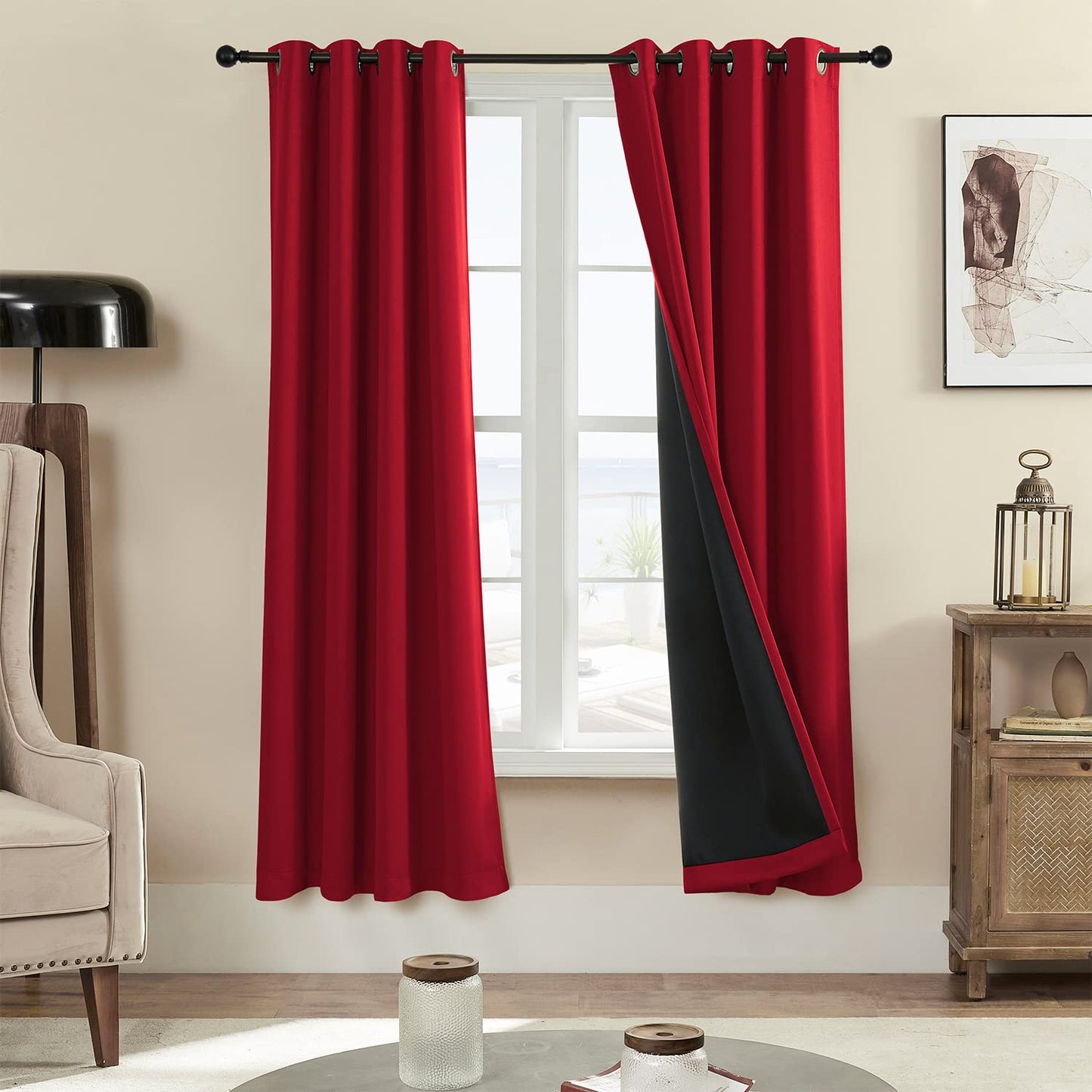 Rutterllow Blackout Curtains – 2 Panels, Dark Grey