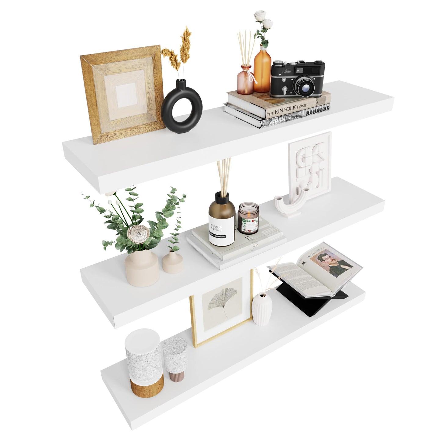 Colima 36" Brown Floating Shelves, 3-Pack