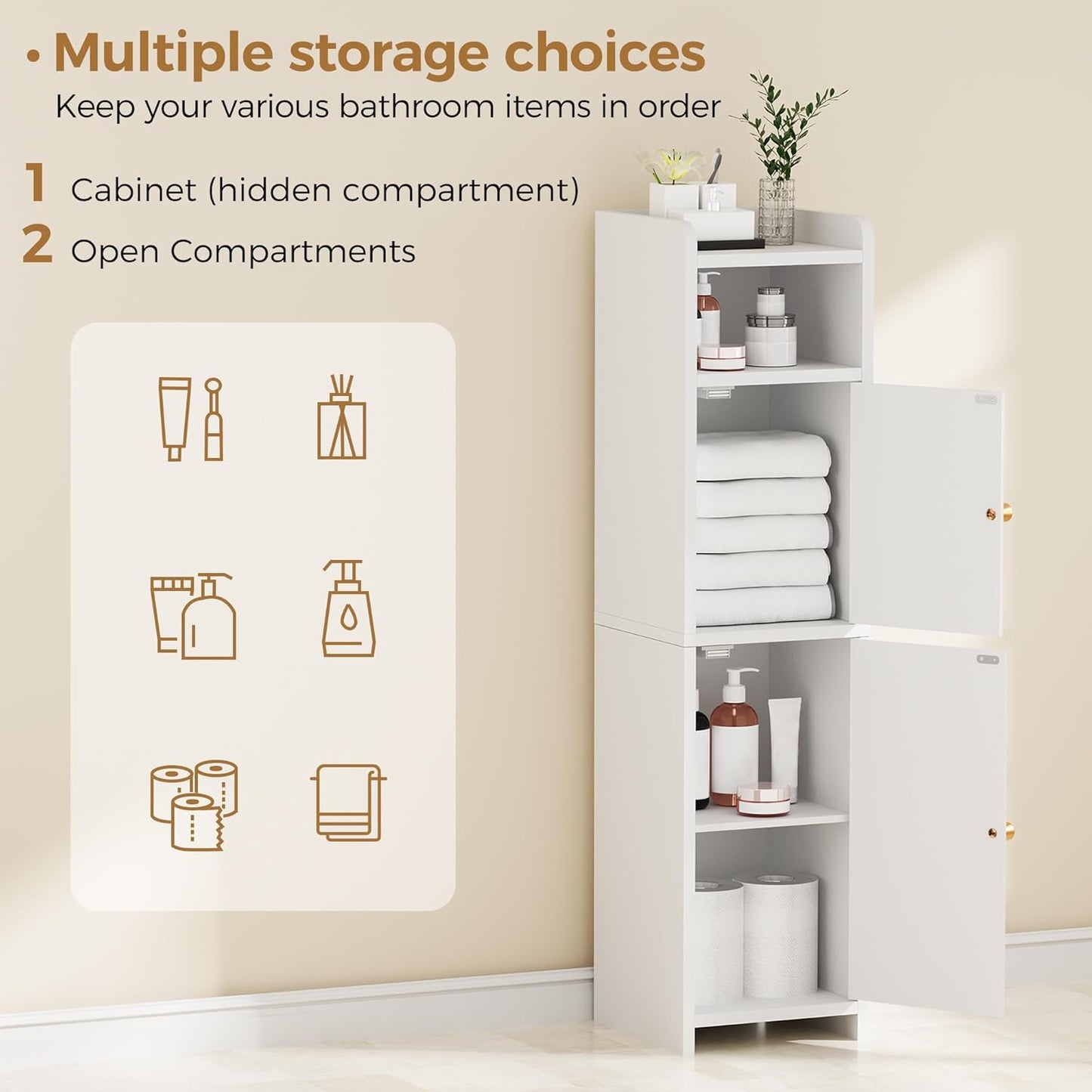 BEWISHOME Bathroom Cabinet – White