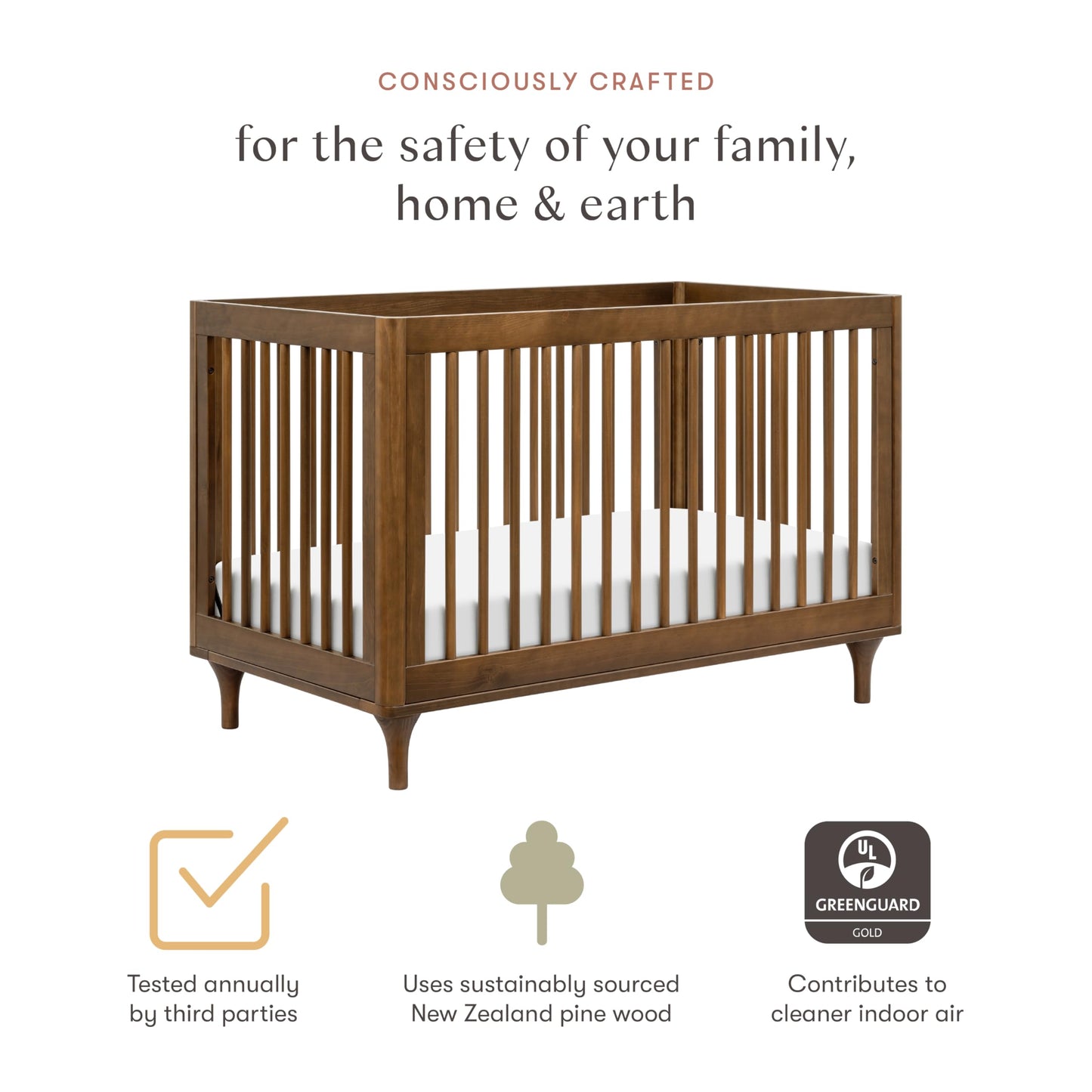 Babyletto Lolly 3-in-1 Crib – Canyon/Washed Natural