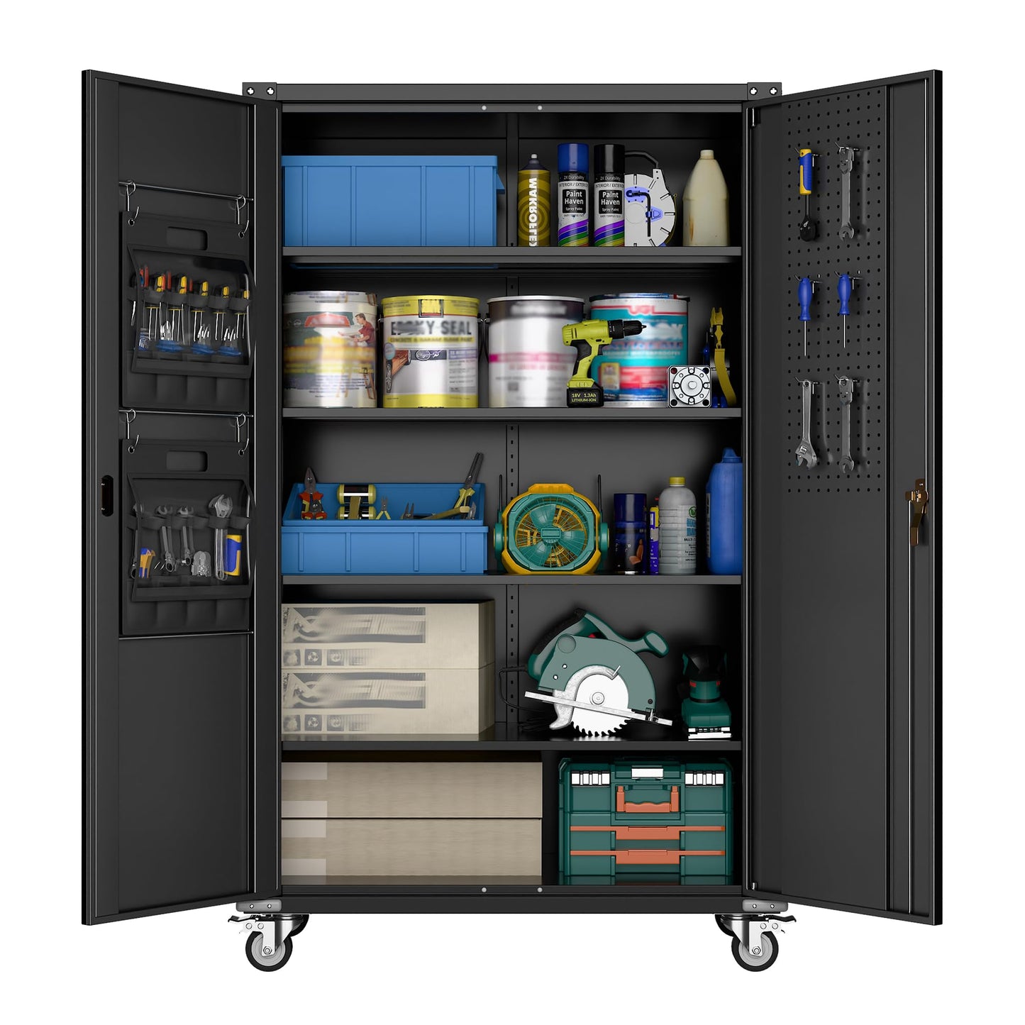 Aobabo Metal Garage Storage Cabinet – Black