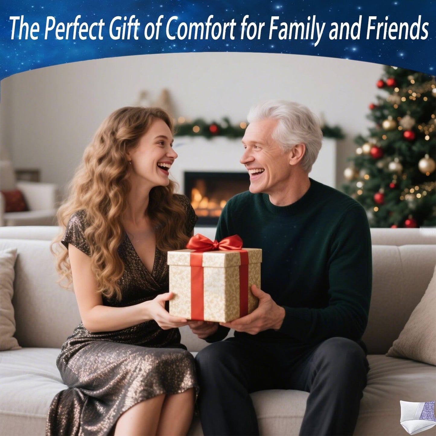MOLCLCUY Memory Foam Pillows – Queen, 2 Pack