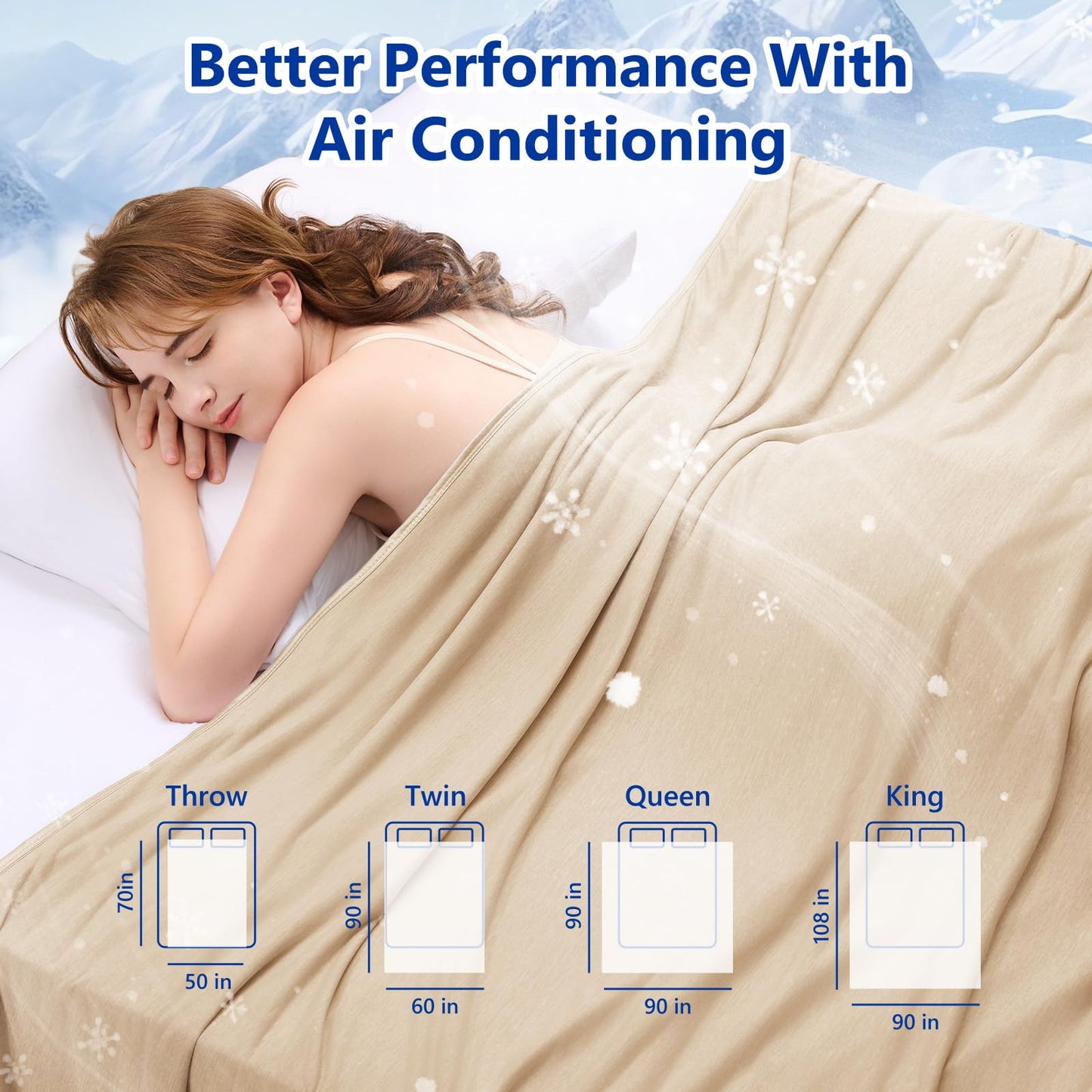 Topcee Cooling Blanket – Queen, 90"x90"