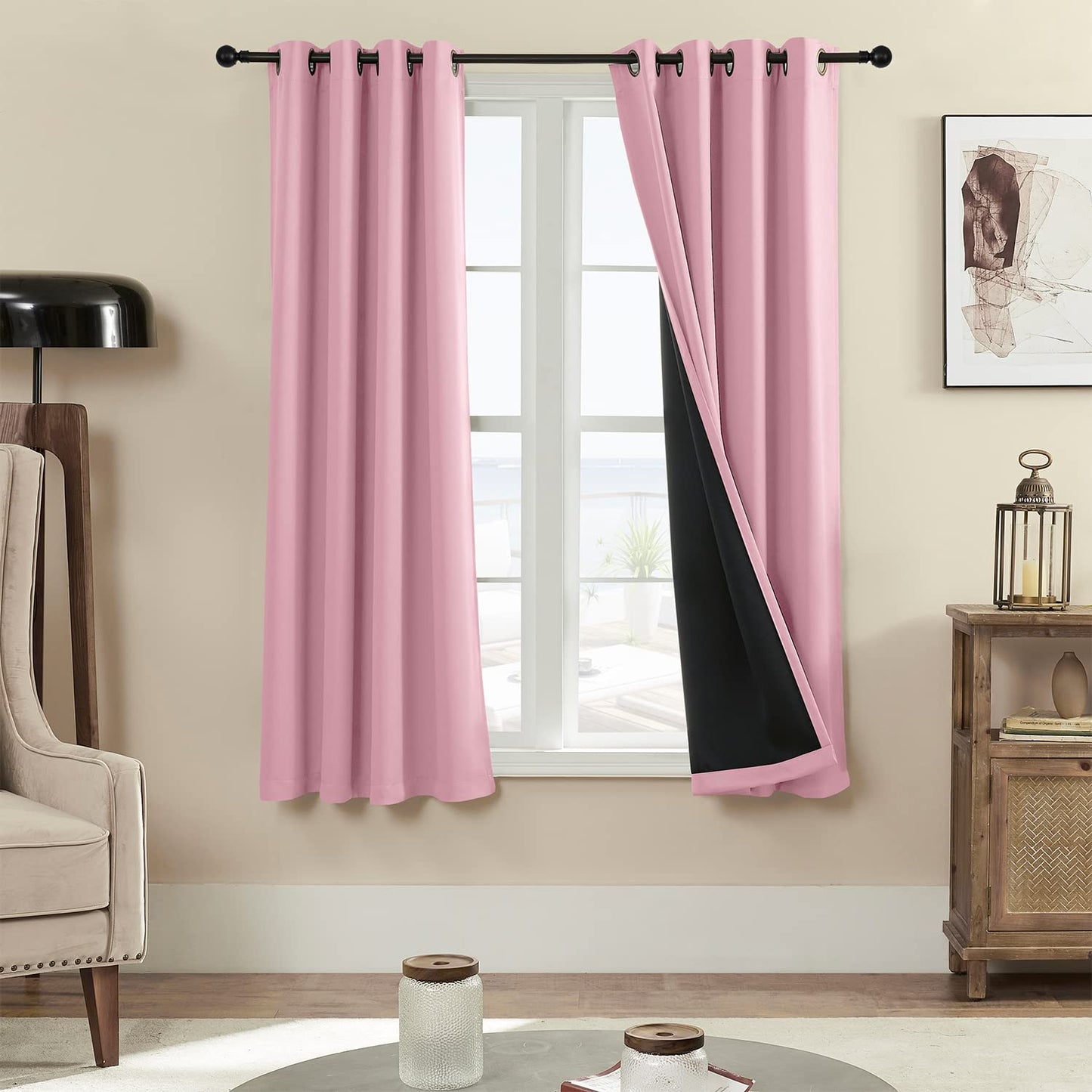 Rutterllow Blackout Curtains – 2 Panels, Dark Grey