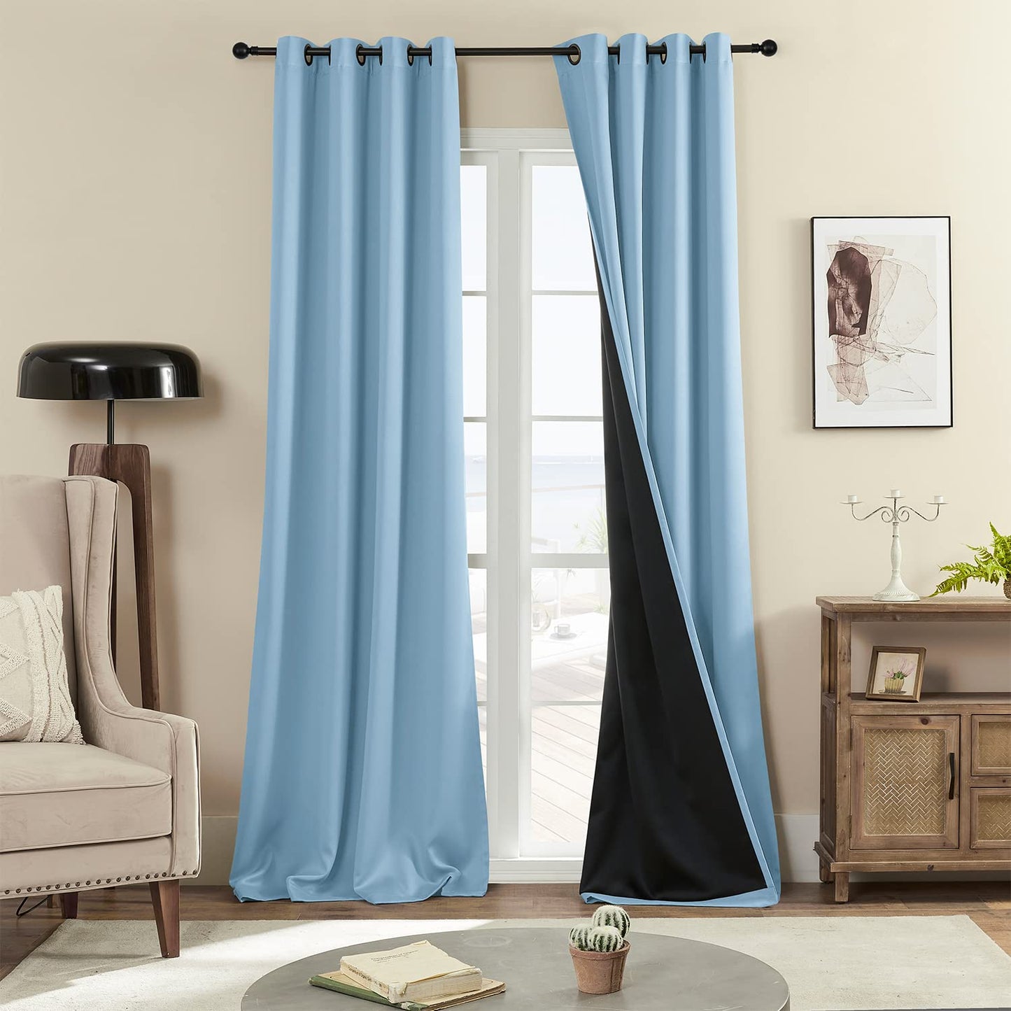 Rutterllow Blackout Curtains – 2 Panels, Dark Grey